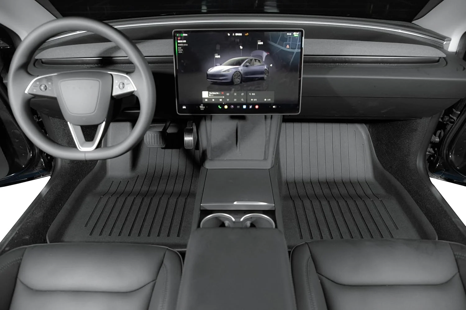 Tesla Model 3 Floor Mats 2024 2025 All-Weather Floor Mats Set (6 Pieces) | Custom Fit, Pet Child-Friendly | Model 3 Highland Cargo Liner Rear Cargo Tray Trunk Interior Accessories - Image 5