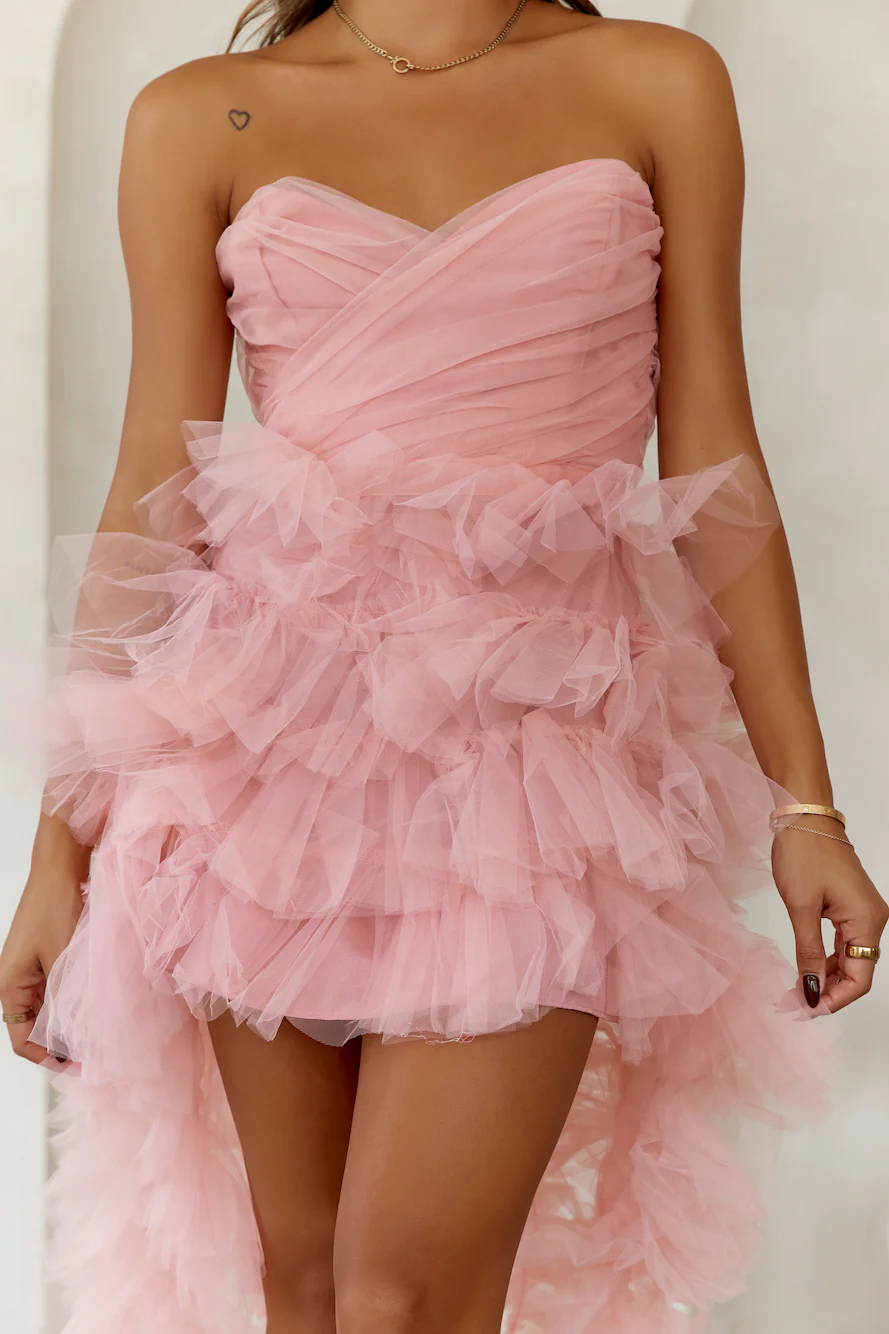 She's The Main Girl High Low Tulle Dress Blush