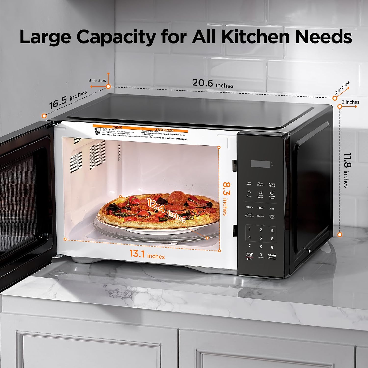 BLACK+DECKER Countertop Microwave Oven, 1.1 Cu.Ft, 1000W, Child Safety, Black