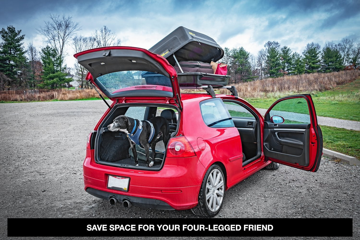 JEGS 90098 Rooftop Cargo Carrier Luggage, 18 Cubic Ft, Waterproof