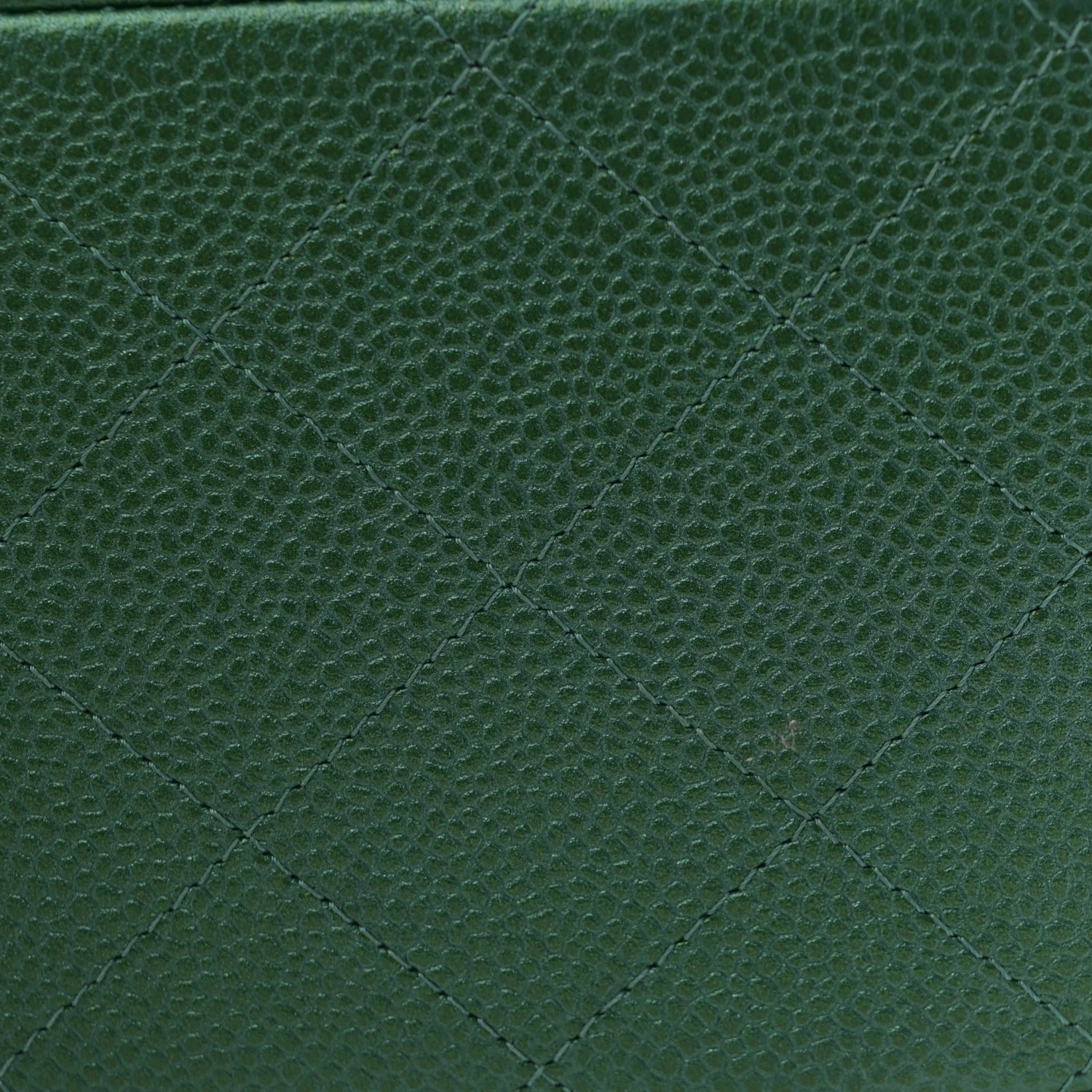Metallic Caviar Quilted Jumbo Double Flap Green