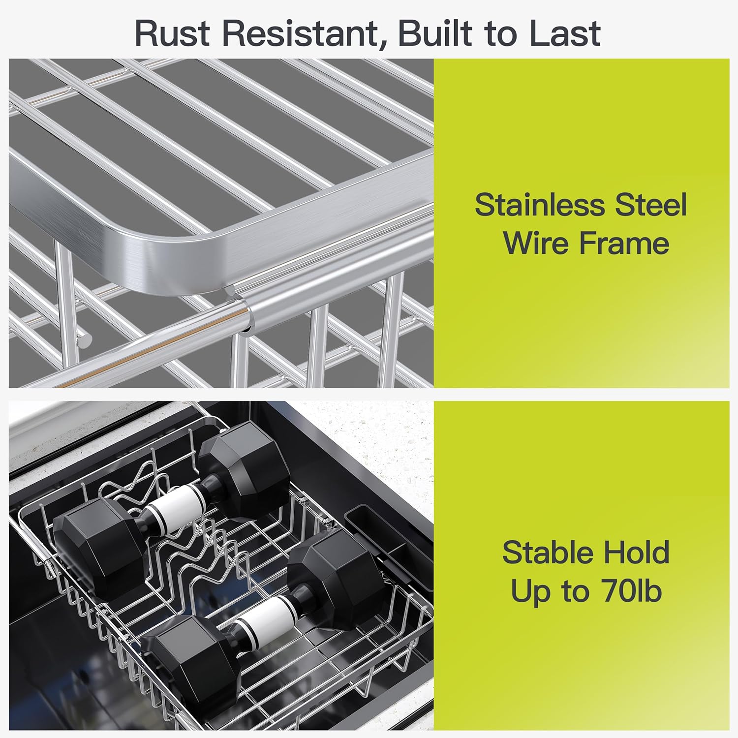 JASIWAY Expandable Dish Drying Rack Over the Sink with Utensil Holder