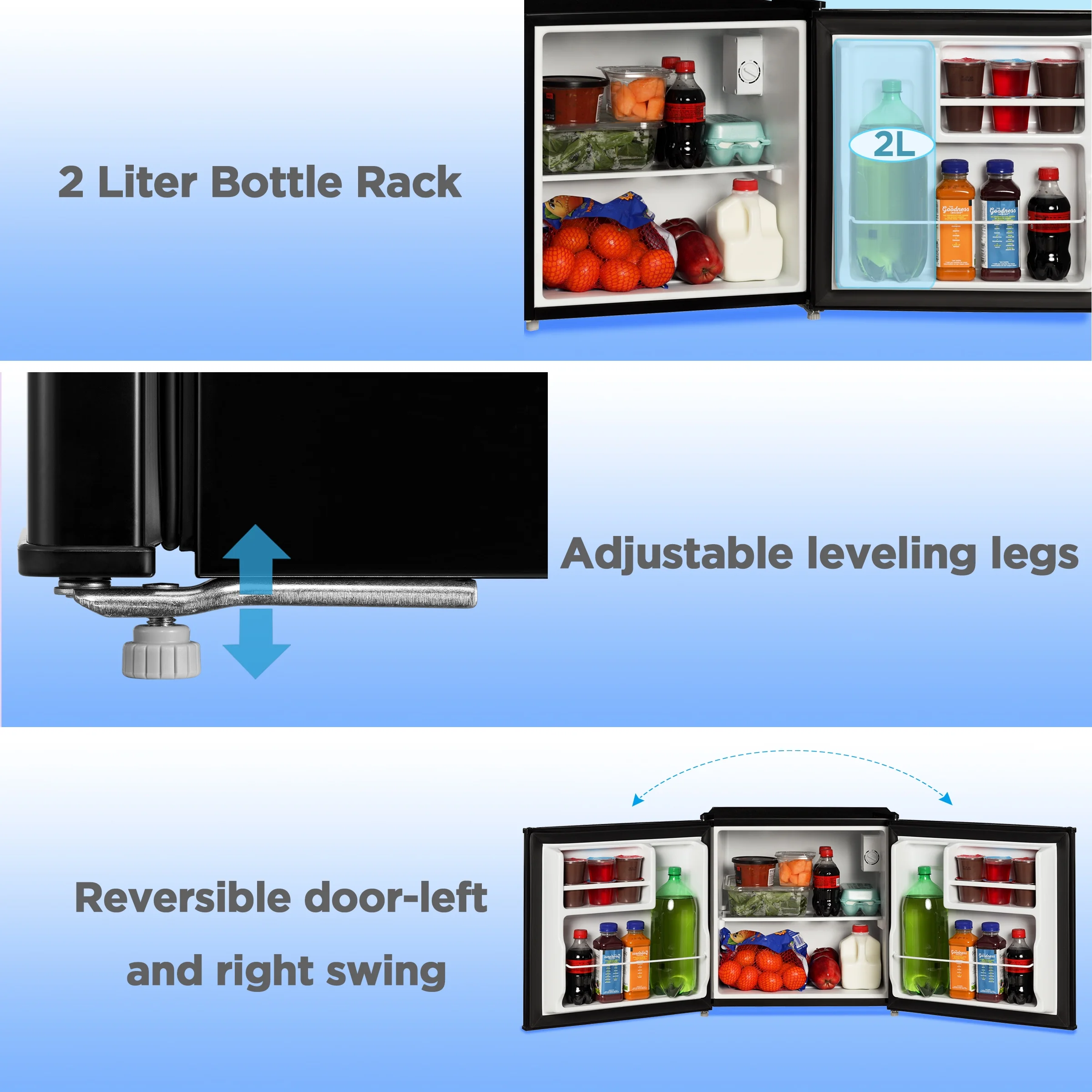 1.7 Cu. ft. Single Door Compact Refrigerator, Black, New - Image 5