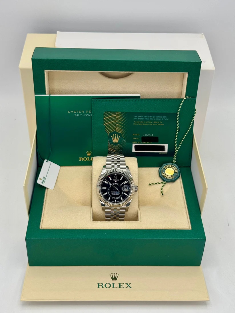 [Super Clone]RLX  Sky-Dweller 42mm Stainless Steel Black Dial Jubilee - 336934