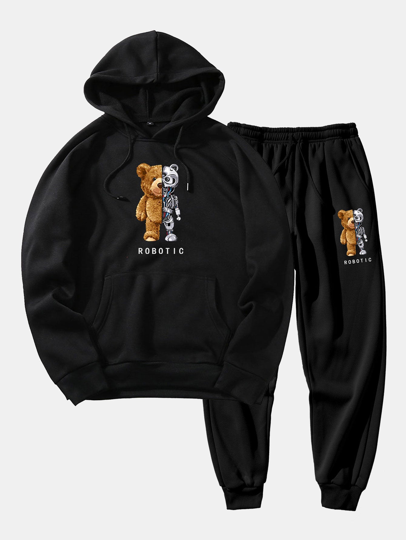 Sweats à capuche et pantalons de jogging à motif ours robot