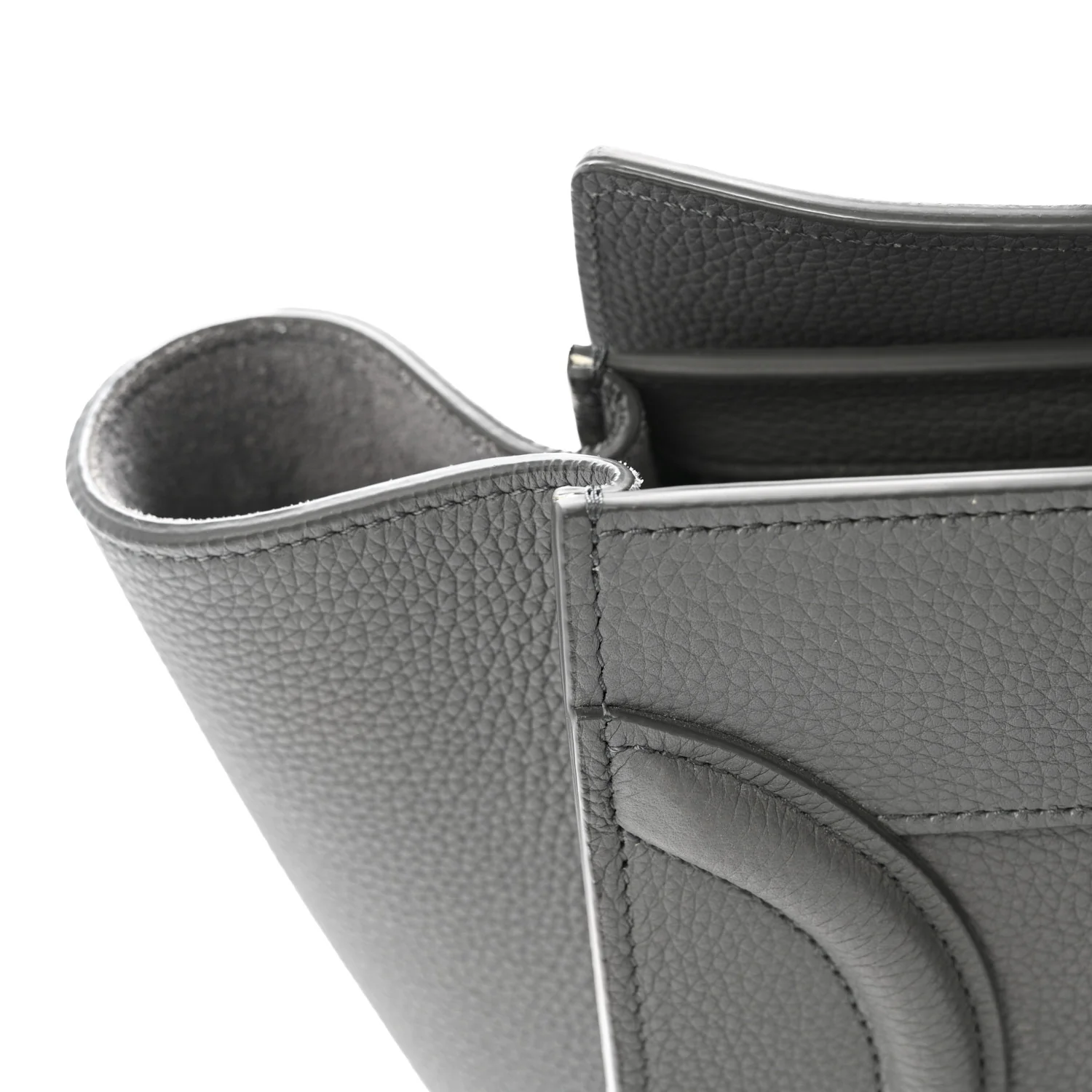 Baby Drummed Calfskin Micro Luggage Kohl