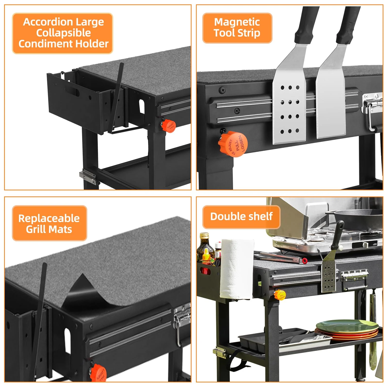 Yundasan Portable Outdoor Grill Table. 31W x 17D
