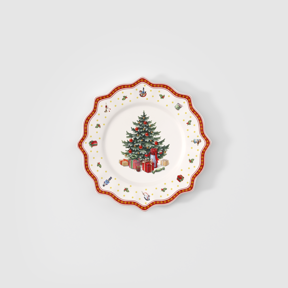 Toy's Delight Serving/ Under Plate - Red, 13.6'', Premium Porcelain