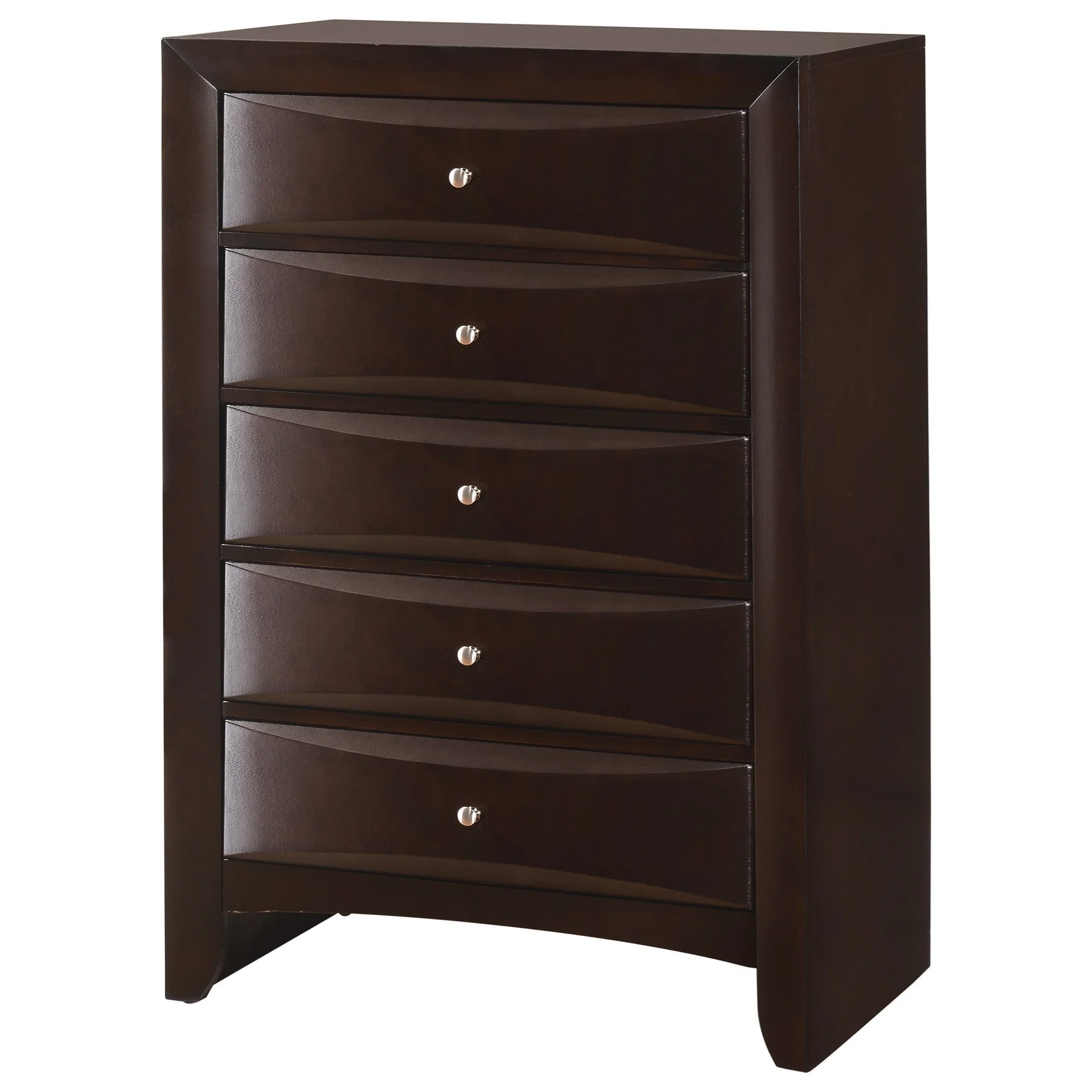 Contemporary King Size 6pc Master Bedroom Set Captains Bed Storage Drawers Cherry Finish Solid Wood Furniture