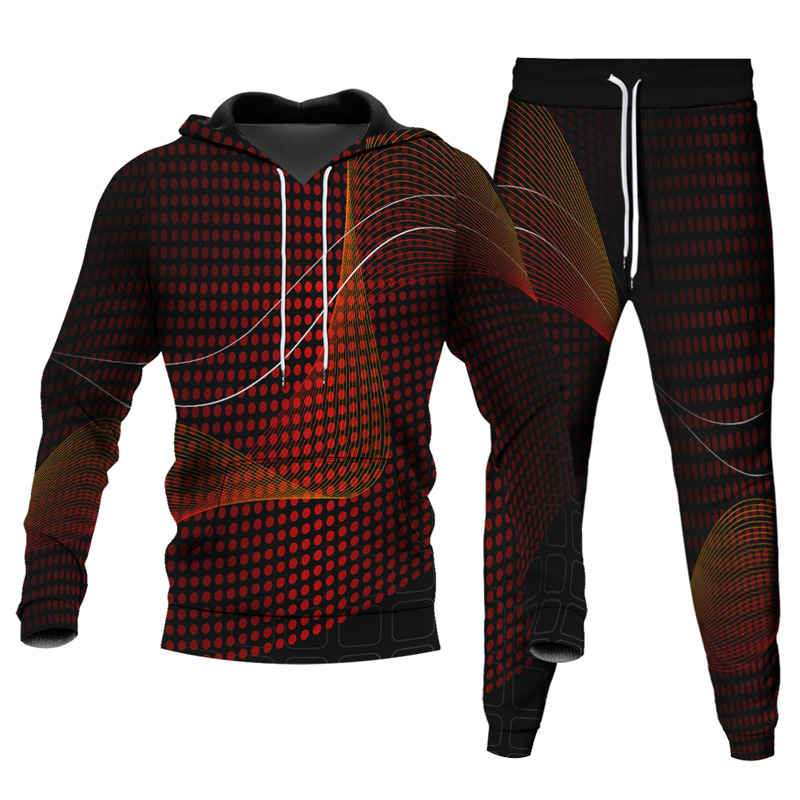 Ensemble de sweat à capuche imprimé personnalisé pour homme 035