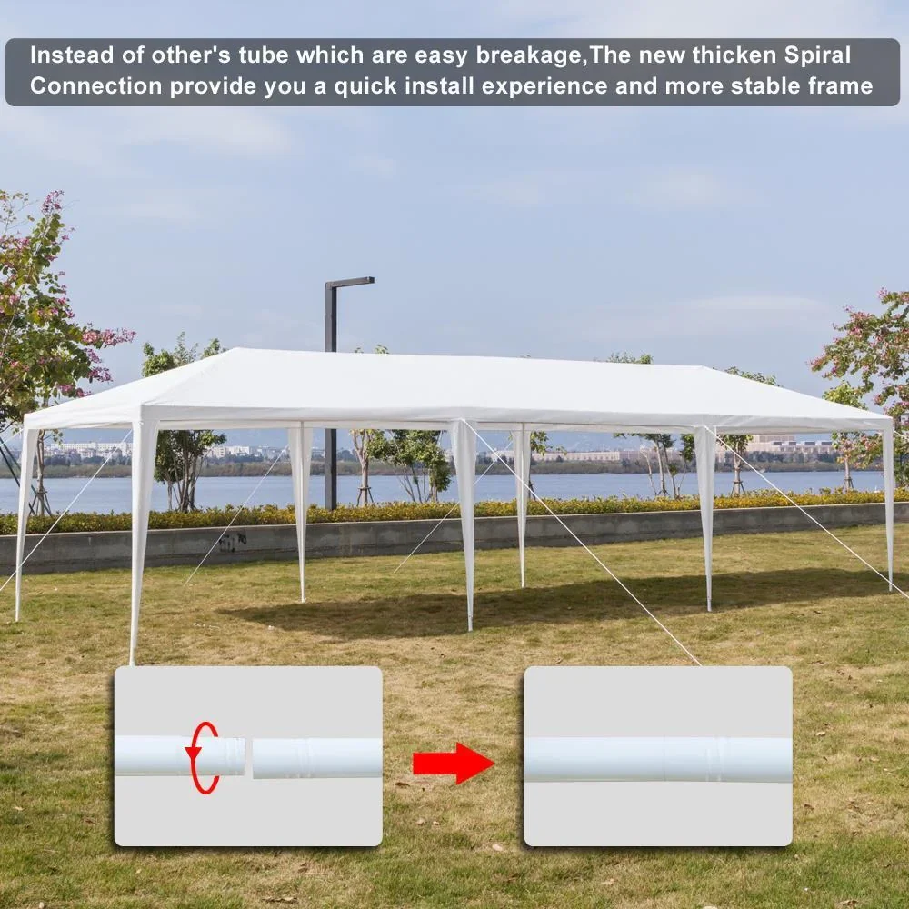 Jadona White 10'x30' Canopy Tent Party Wedding Tent With 8 Removable Walls Garden
