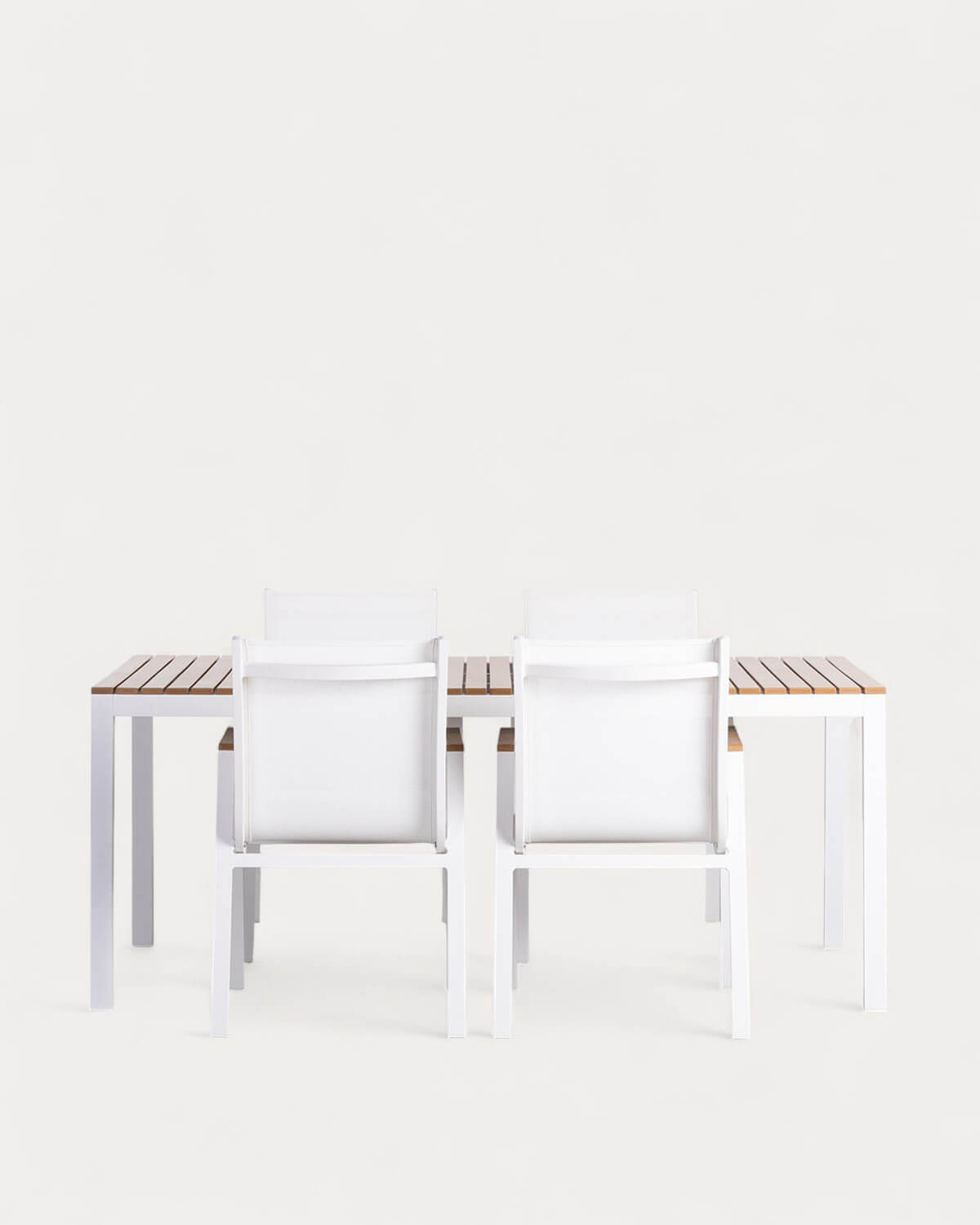 Korce - Set de Mesa de Aluminio (180x90 cm) y 4 Sillas de Exterior Korce