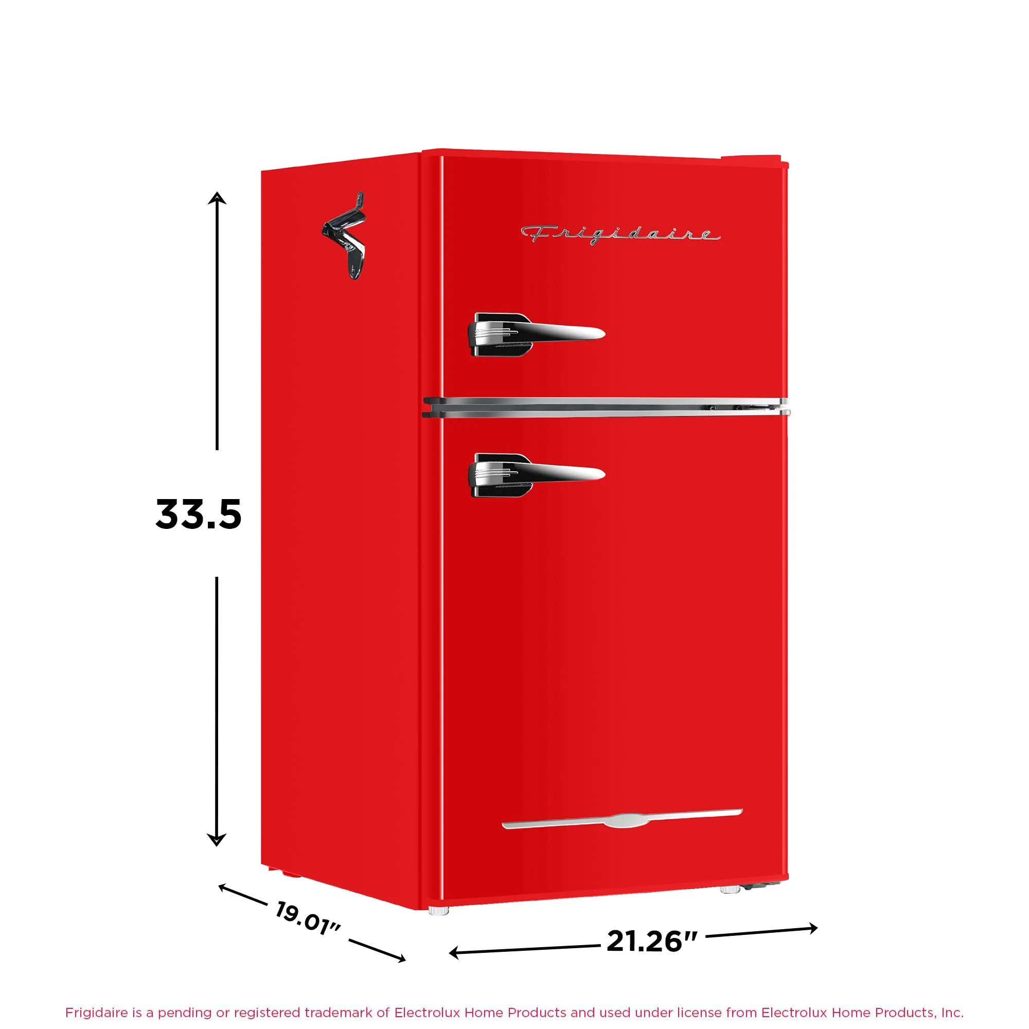 Retro 3.1 Cu ft Two Door Compact Refrigerator with Freezer, Red(Red) - Image 6