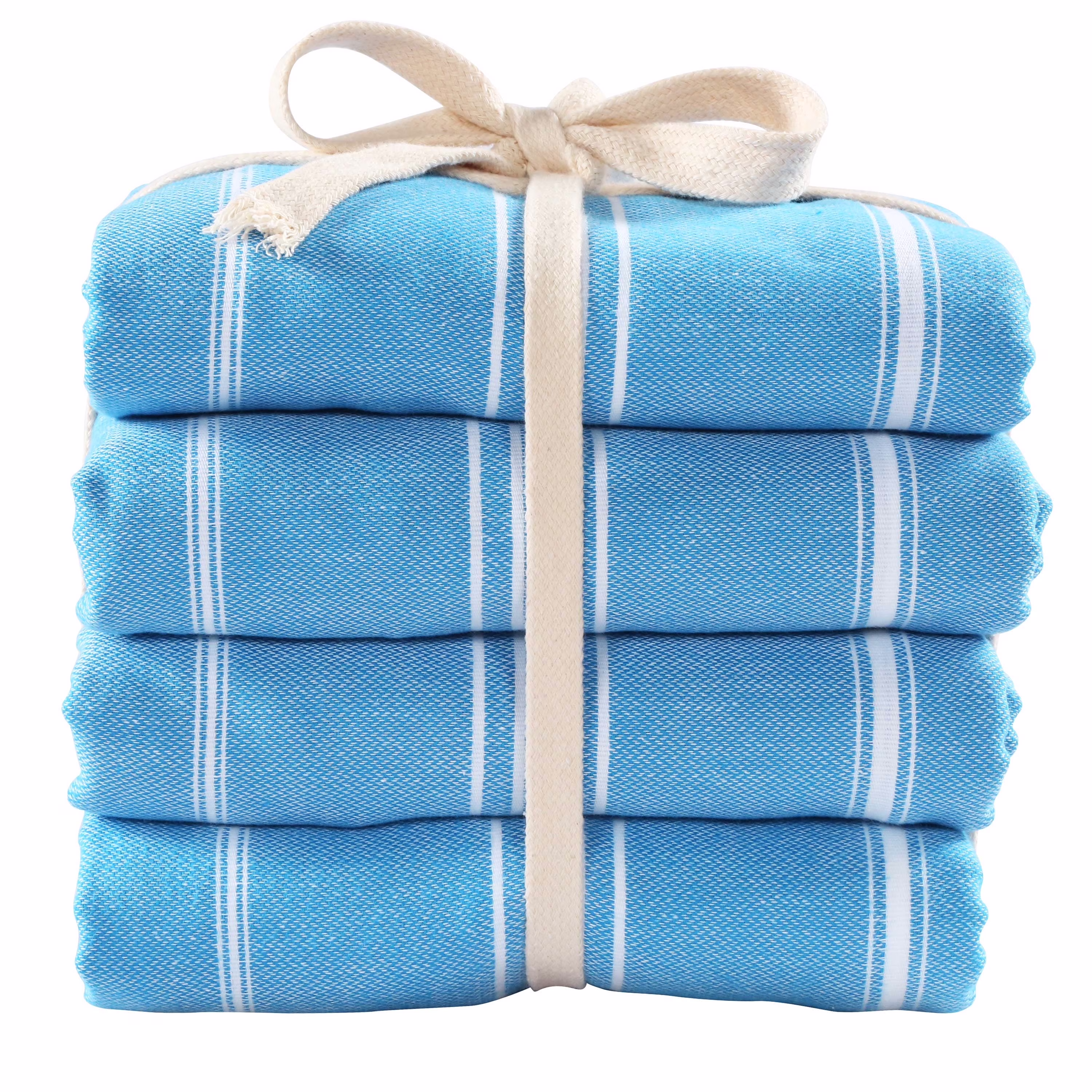 Cacala Turkish Beach Towel 100% Cotton, Set of 4, Sand-Free and Quick-Drying Perfect as an Extra Large Travel Towel, Beach Accessory, or Gift for Beach Lovers, 39�� x 70��