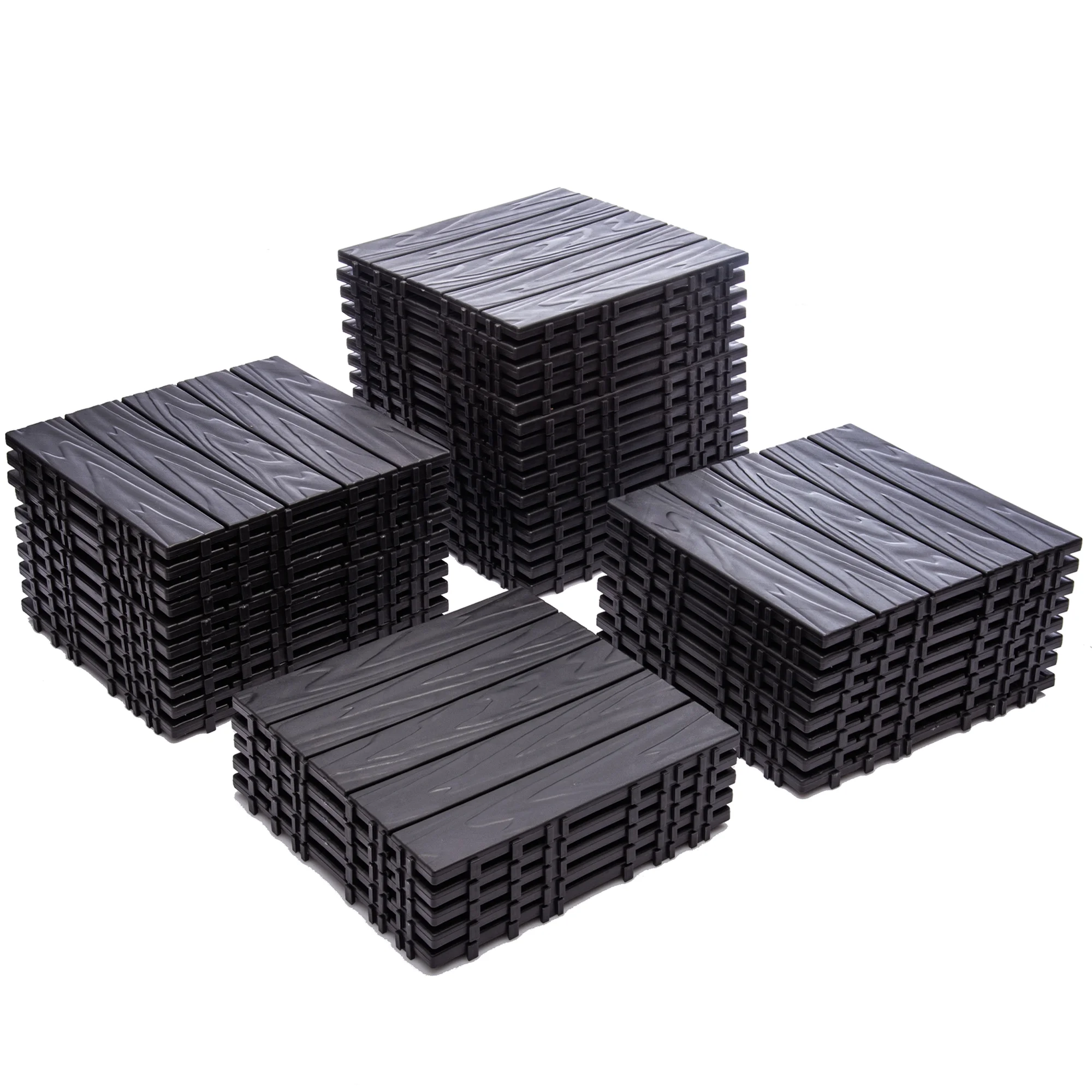 76-Pack Plastic Interlocking Deck Tiles 68.80 Sq.Ft Outdoor Plastic Flooring Super Durable Waterproof All-Weather Indoor/Outdoor(Gray) - Image 7