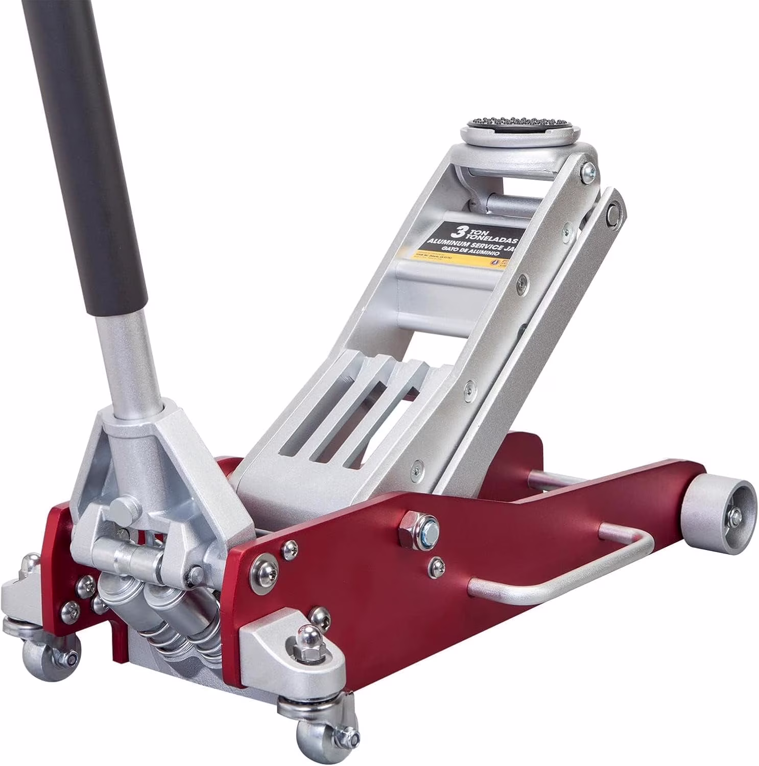 3 Ton (6,600 lb) Low Profile Aluminum Floor Jack Quick Lift Pump Hydraulic Service Jack Lightweight Durable Garage Jack for Cars SUVs Red