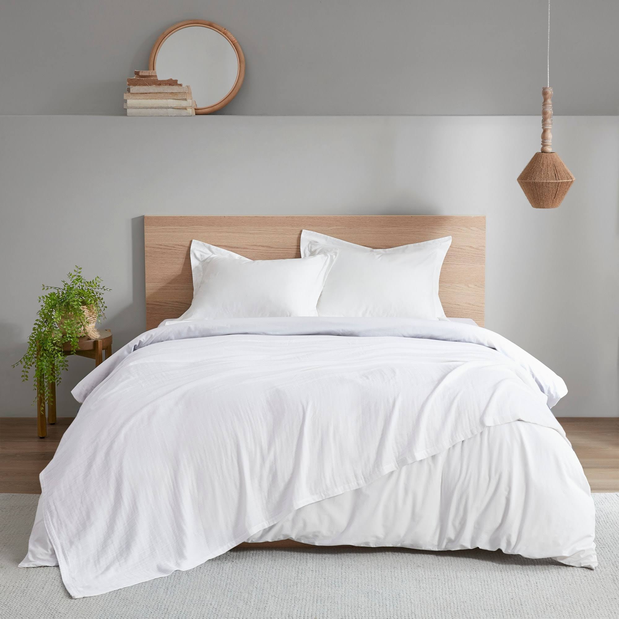 Clean Spaces Gauze 100% Cotton Lightweight Blanket White / Full/Queen