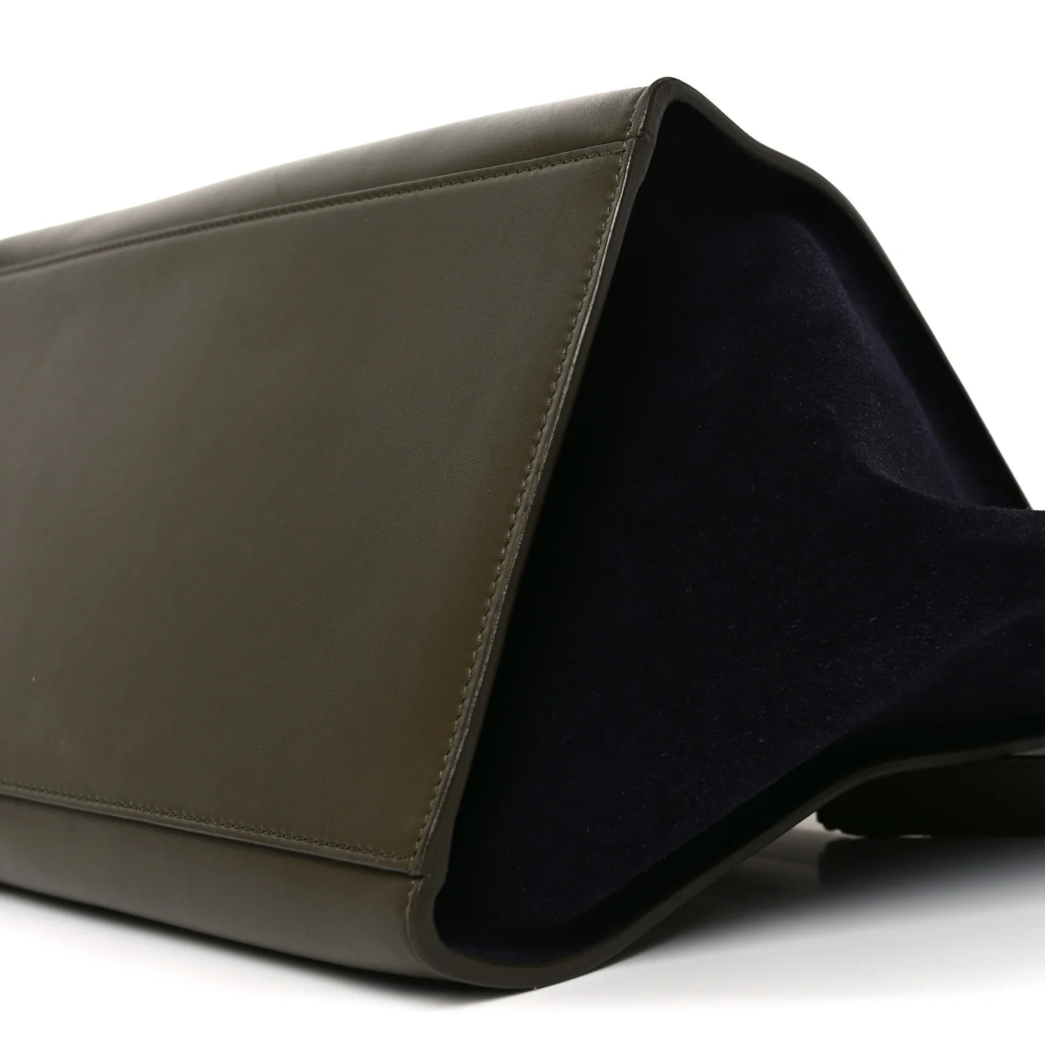 Smooth Calfskin Suede Medium Tri-Color Trapeze Cream Black Khaki