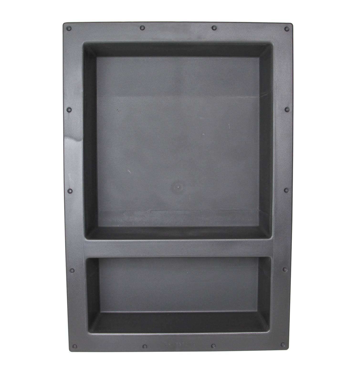 eModernDecor Over Mount Installation 17 in. x 25 in. ABS Double Shelve Bathroom Recessed Shower Niche for Shampoo, Toiletry Storage