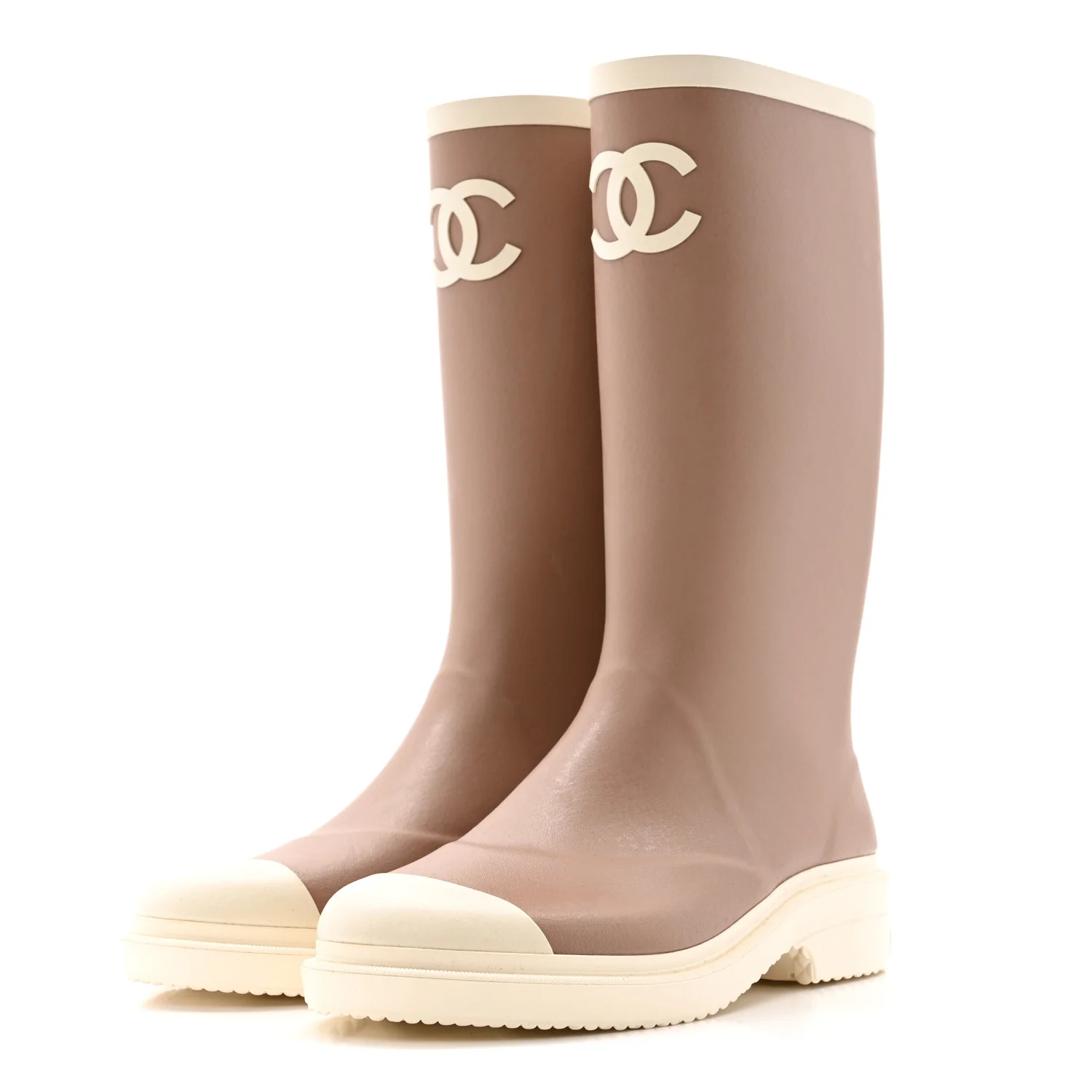 Caoutchouk CC High Boots 38 Beige White