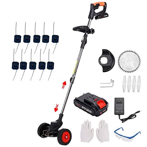 Topwire Weed Wacker Cordless Weed Eater,3-in-1 Lightweight Push Grass String Trimmer Edger,21V Li-Ion Battery Powered,3 Lawn Tools with Lightweight