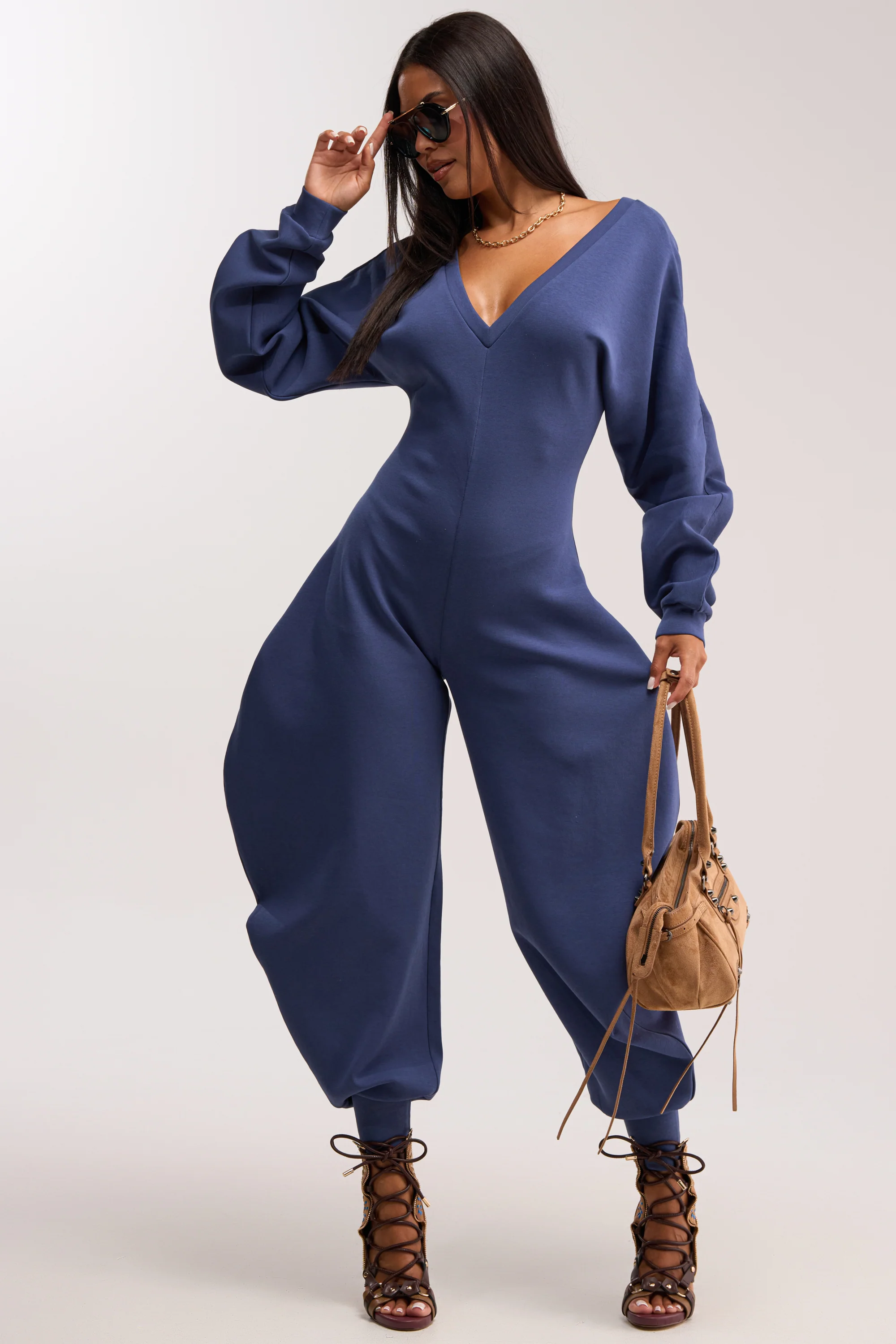 COMFY COZY JUMPSUIT IN NAVY - Akira Store