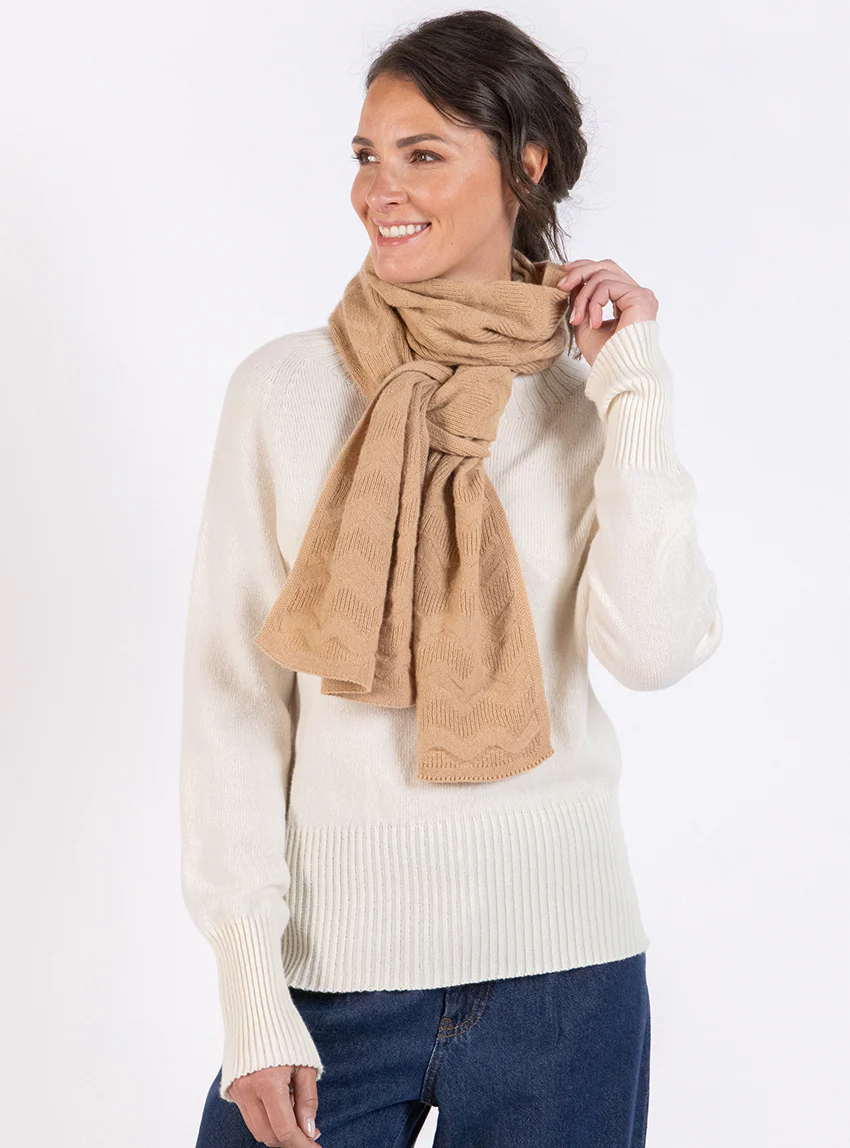 Echarpe en cachemire beige douceur