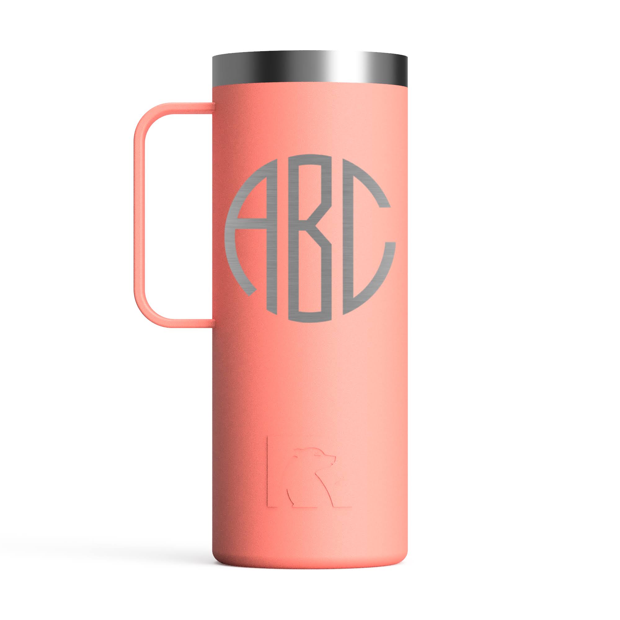 RTIC 20oz Travel Mug, Coral, Matte, Stainless Steel & Vacuum Insulated, Flip-Top Lid