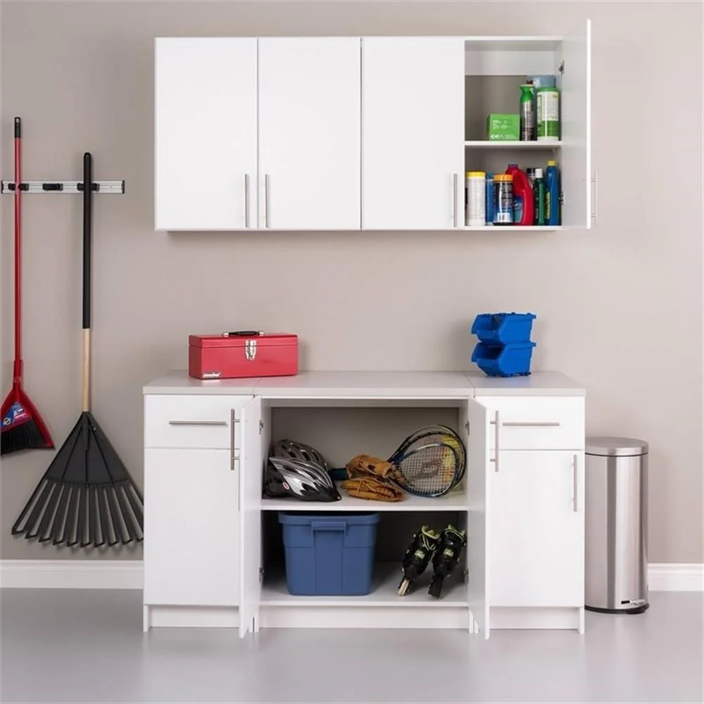 2 Piece Wood Wall Cabinet Set in White(White) Image 9