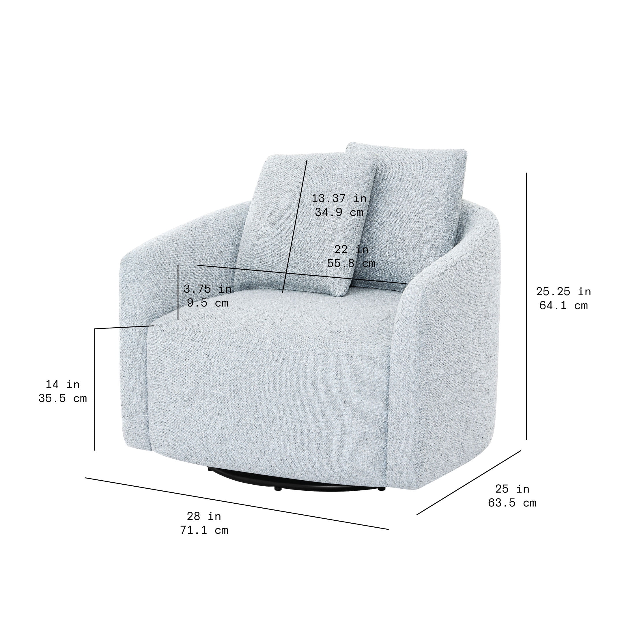 Beautiful Drew Kids Accent Chair, Cornflower Bouclé Fabric(Cornflower Blue) Image 6