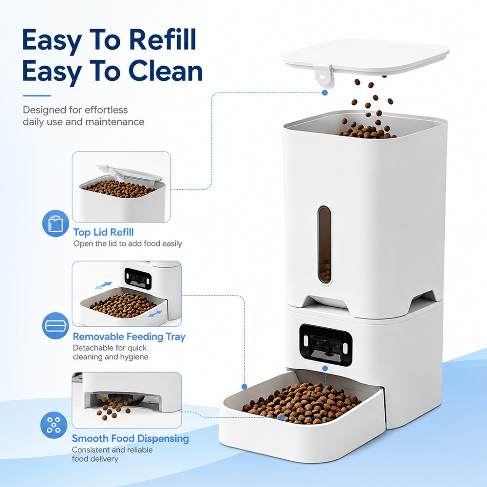 Automatic Smart Pet Feeder with Camera Comedero Automatico Para Mascotas  7L Timed Cat Food Dispenser