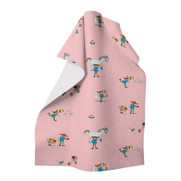 Pippi med vänner kjøkkenhåndkle rosa