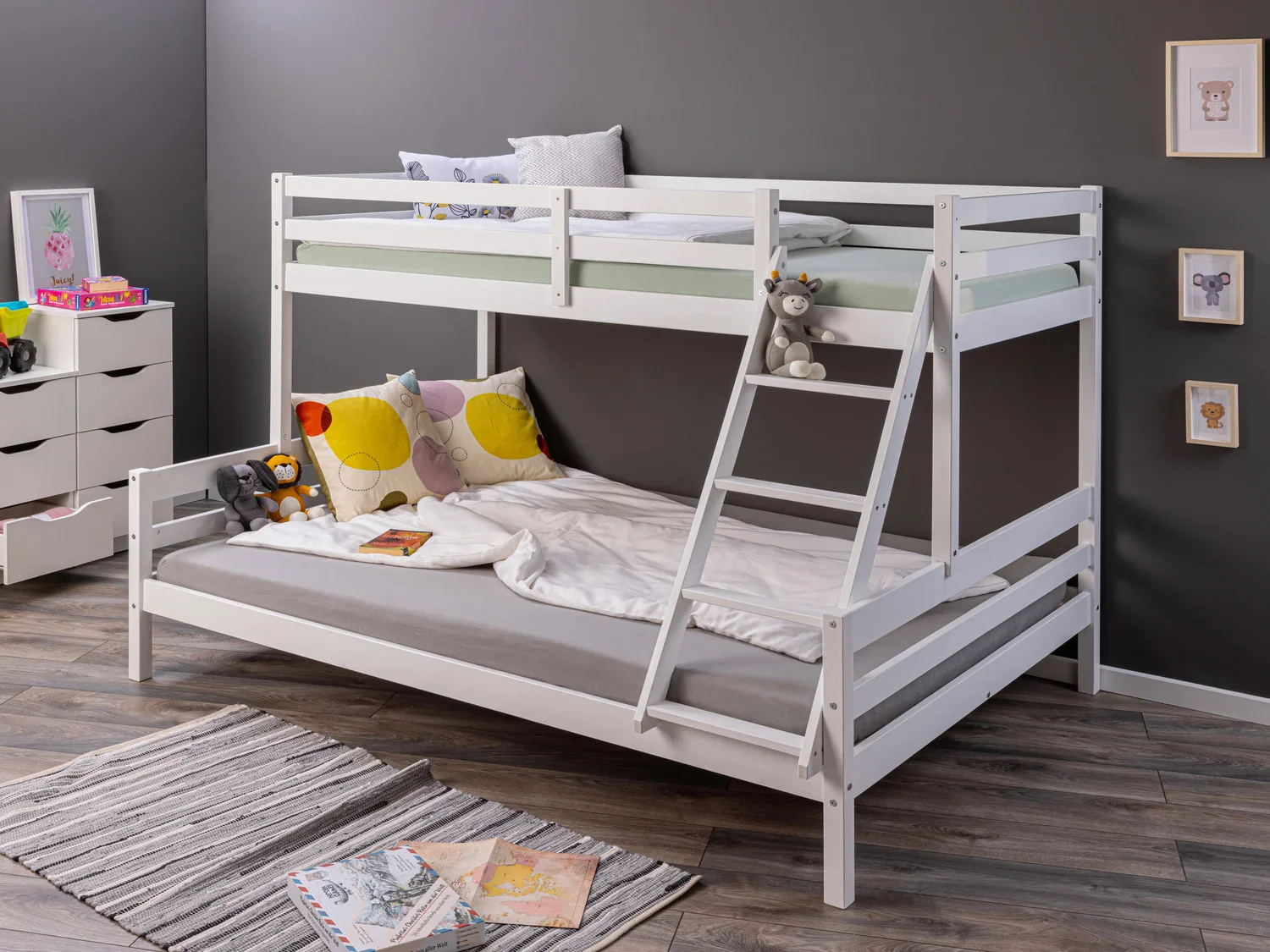 Inter Link Lit superpos enfant, laqu blanc