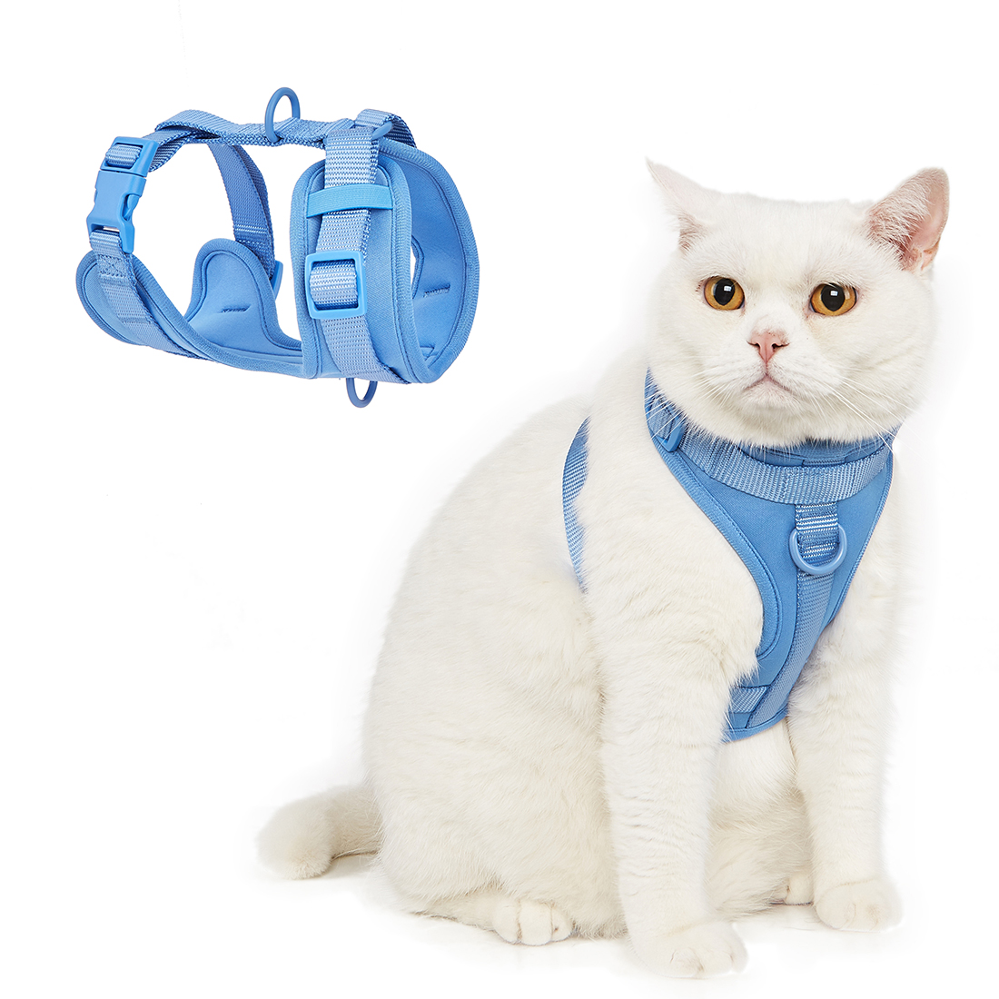 6-Color Adjustable Pet Collar Vest Comfortable Harness for Dogs and Cats with Easy-to-Fit Chest Straps