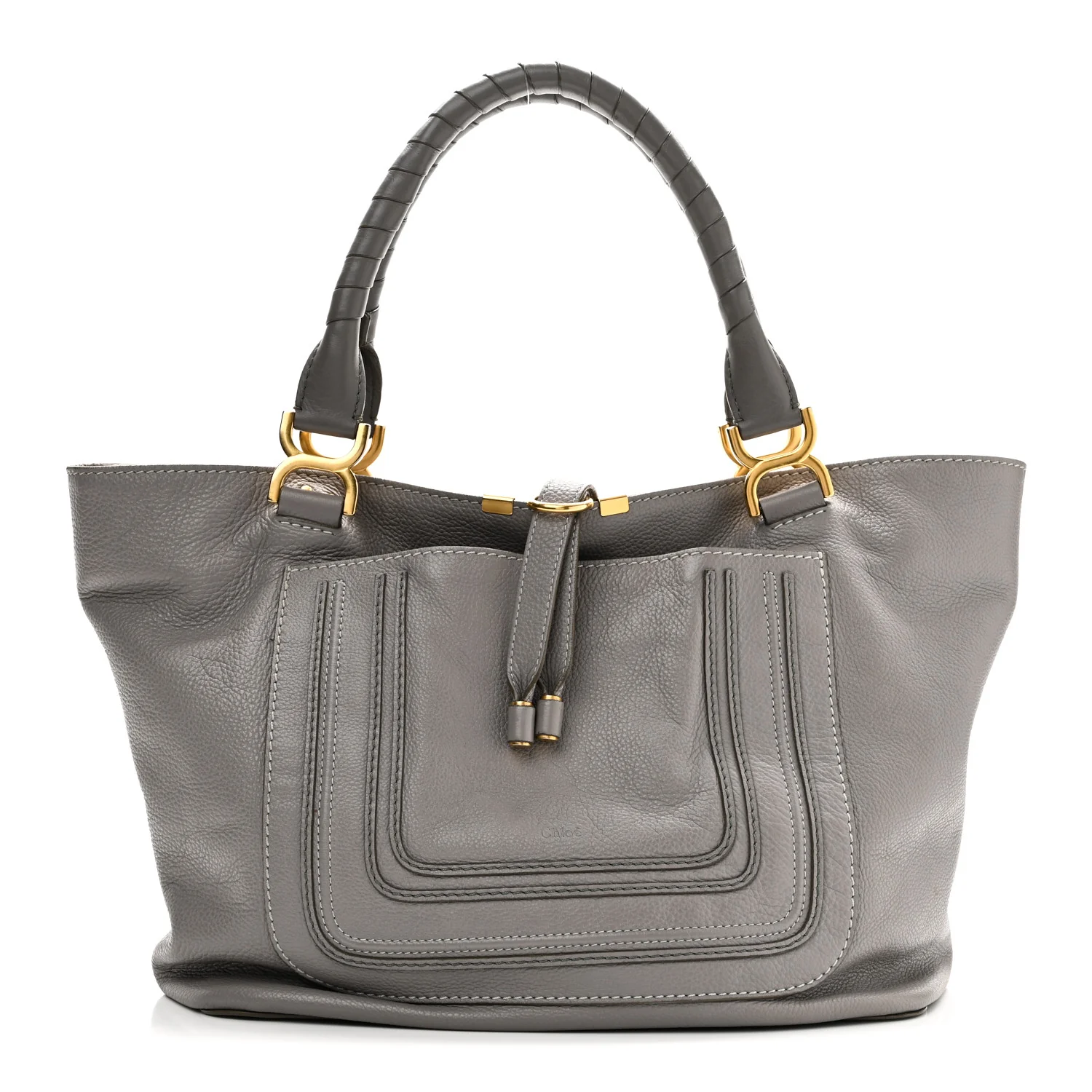 Calfskin Large New Marcie Tote Cashmere Grey