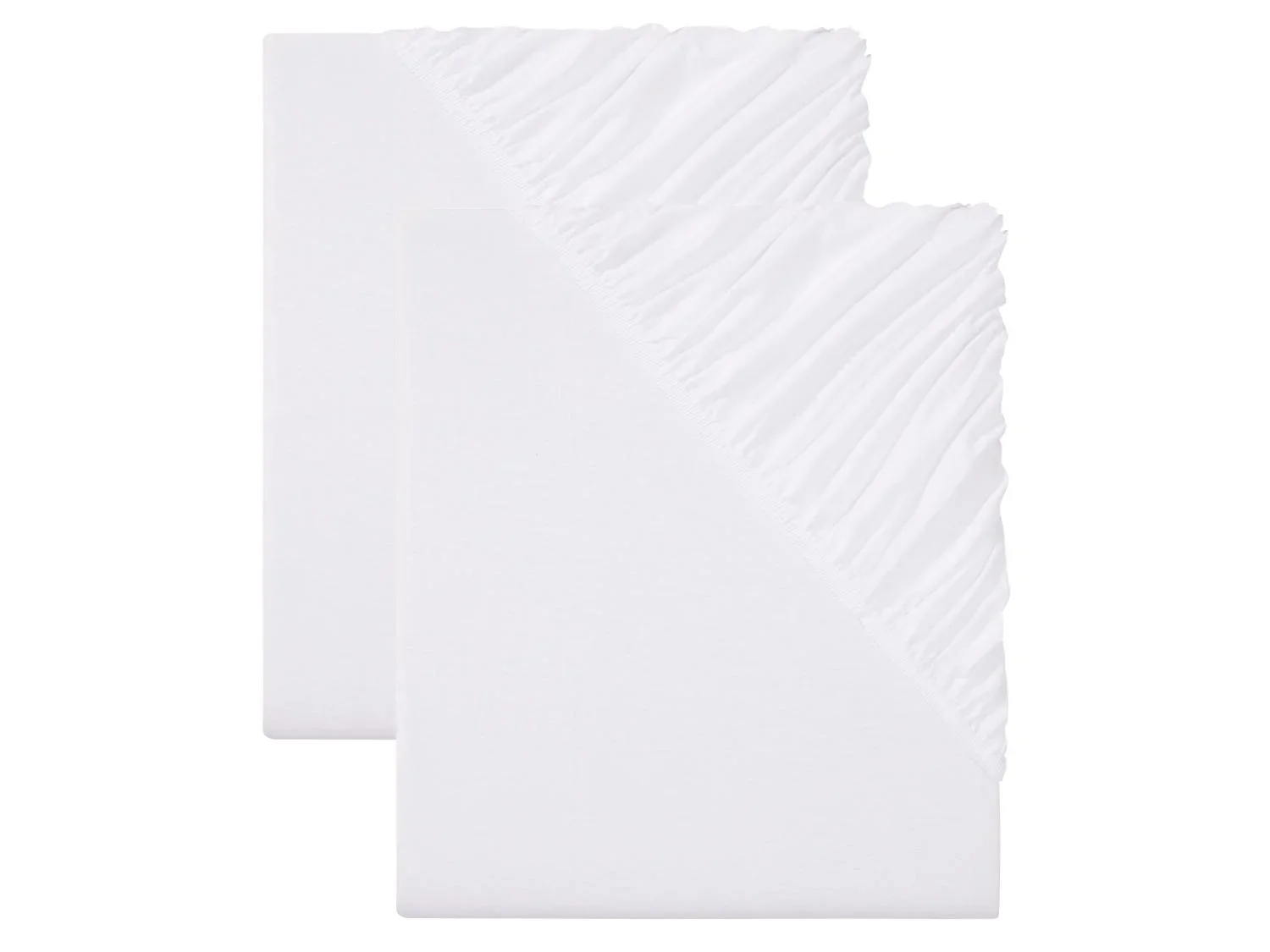 LIVARNO home Lot de 2 draps-housses en jersey 180-200 x 200 cm