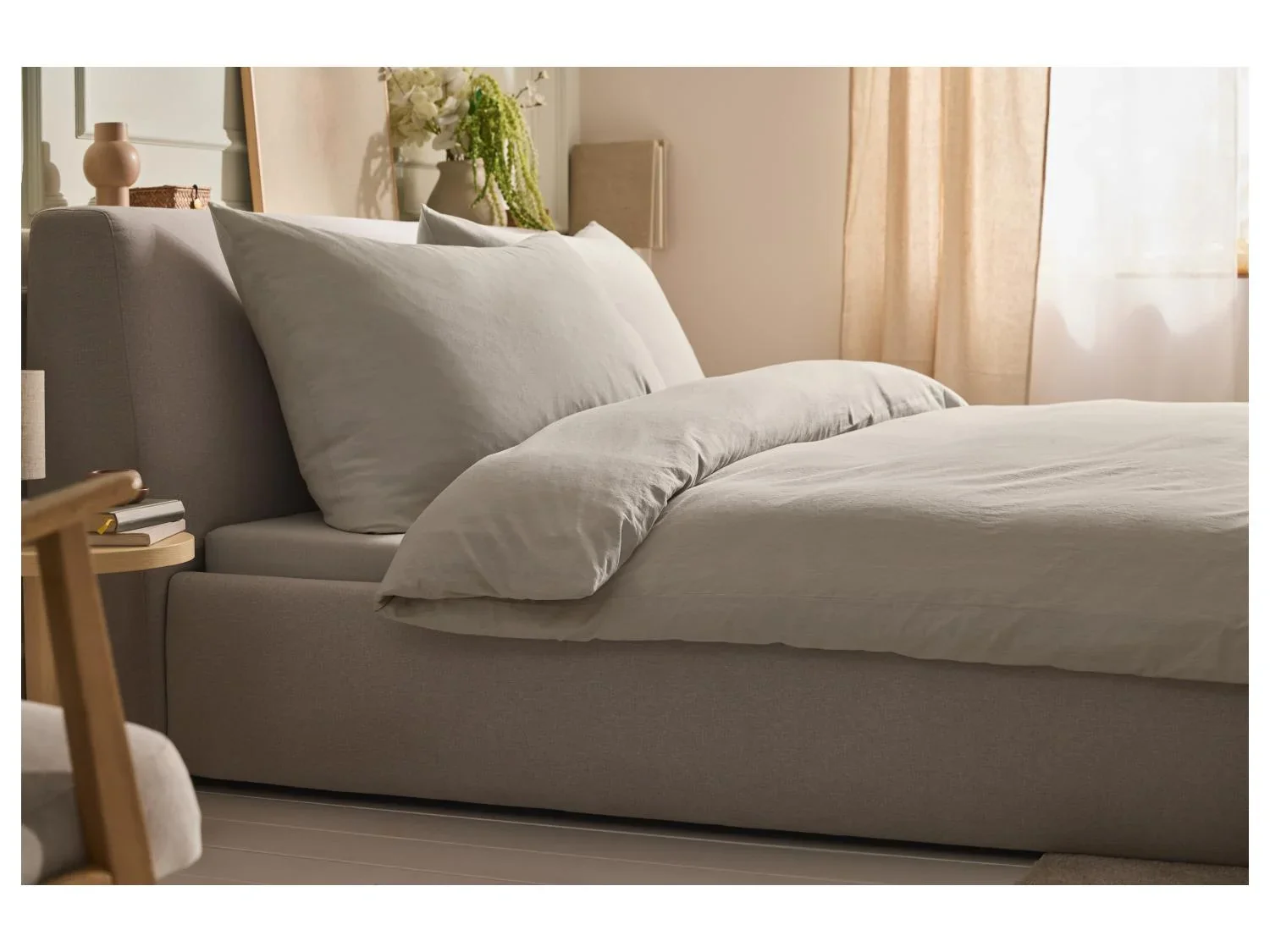 LIVARNO Parure de lit en coton et lin, 260 x 240 cm
