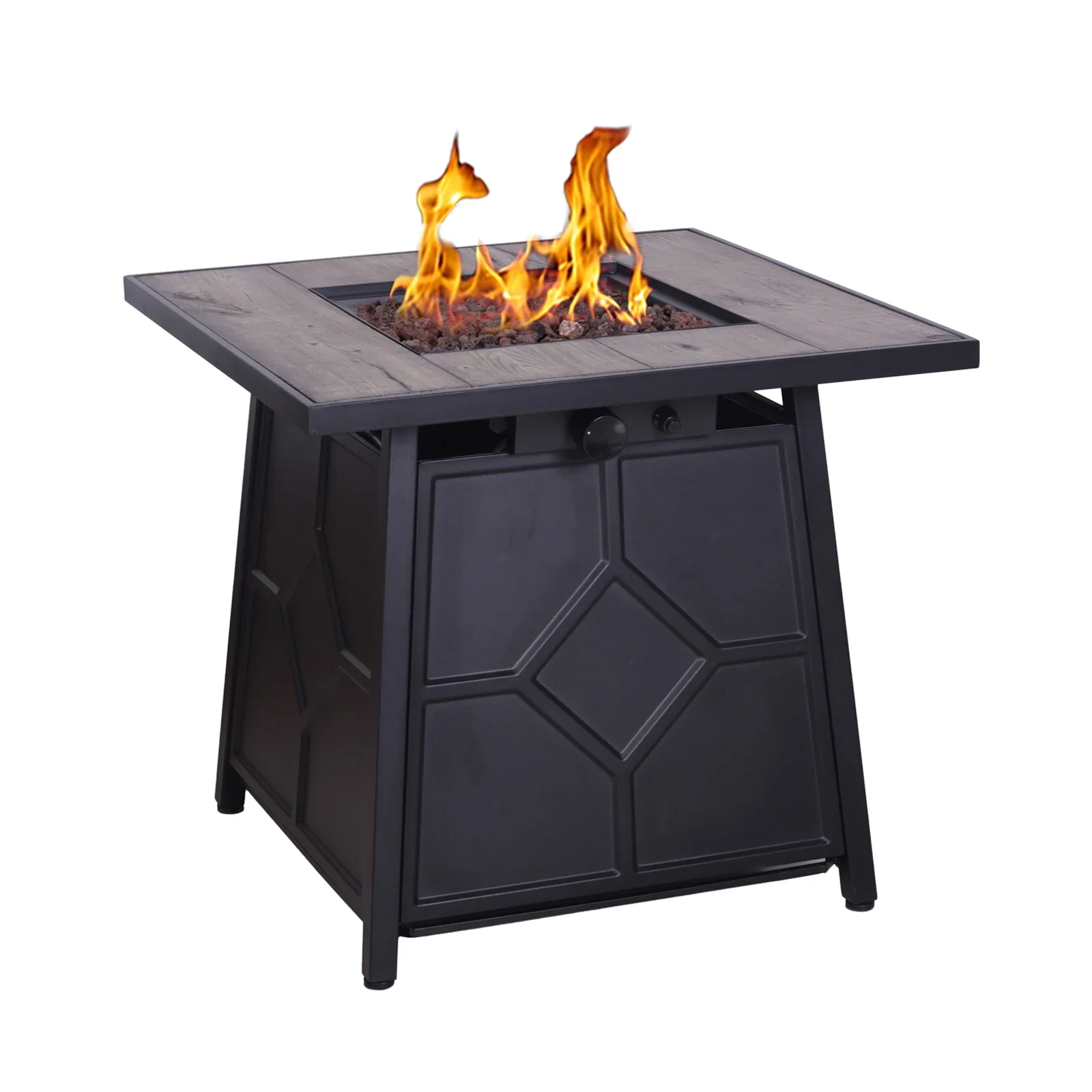 Afterglow Outdoor 28 Propane Fire Pit Table for Outside Patio Backyard Garden | Terra Fab Top & Steel Base