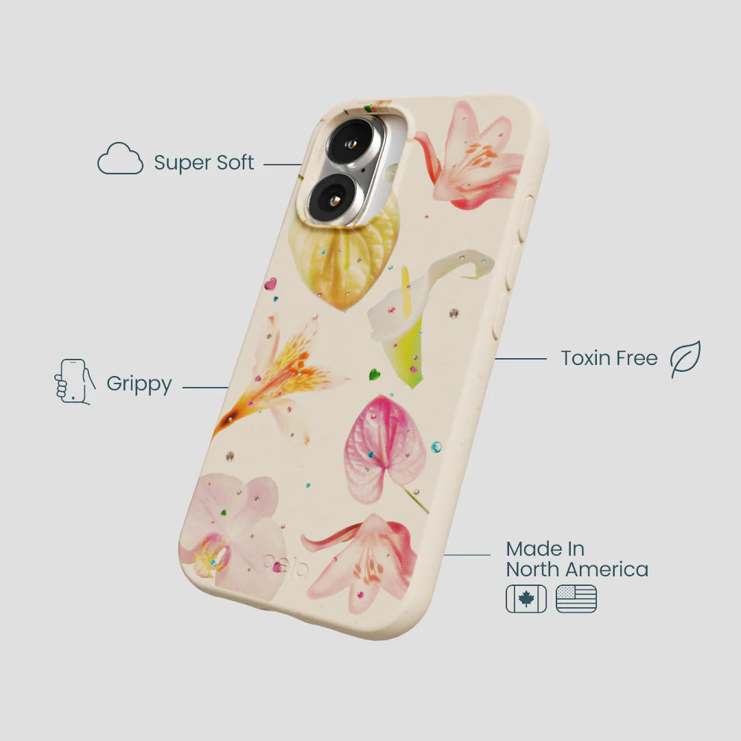 Seashell Rhinestone Bouquet iPhone 16 Case