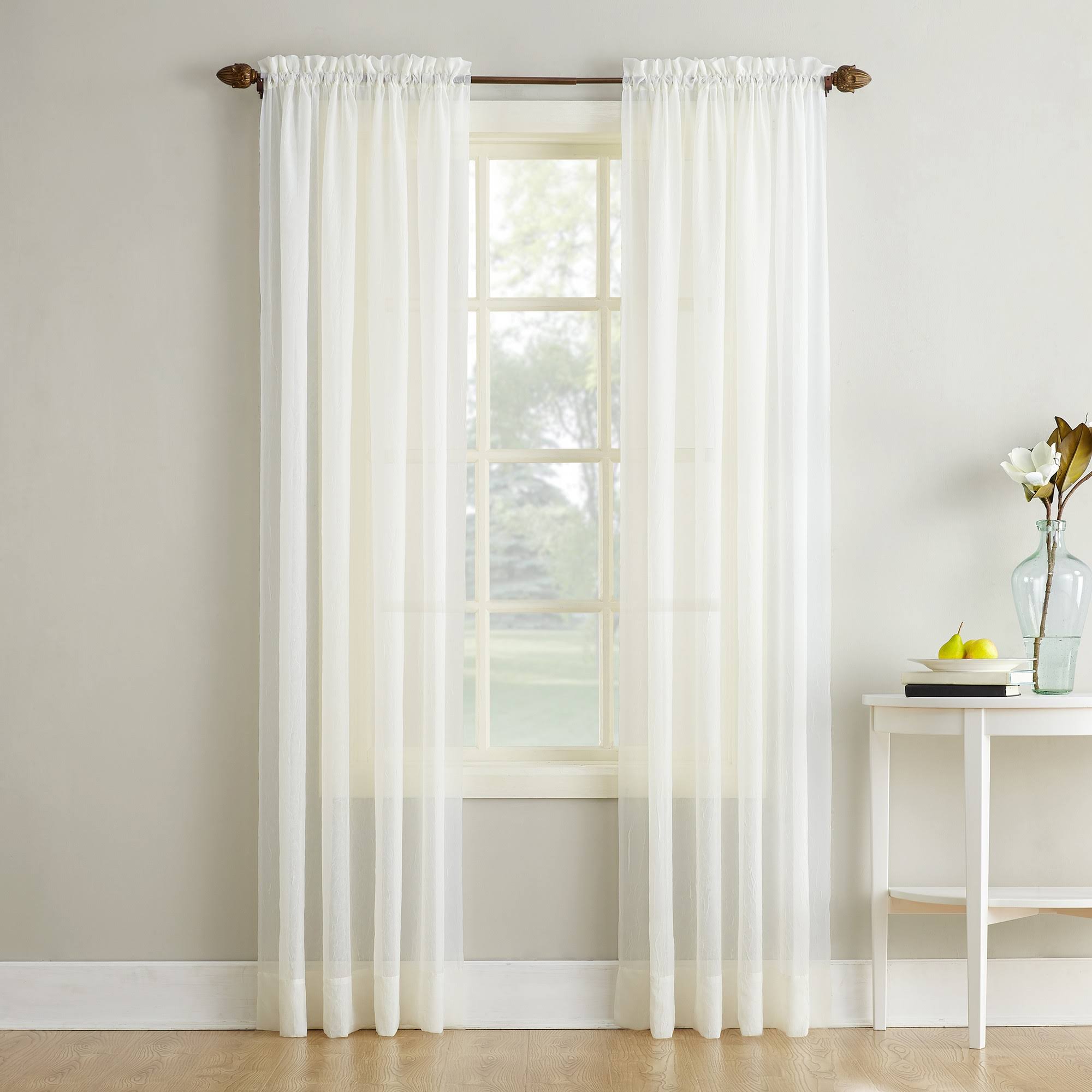 No. 918 Erica Crushed Texture Sheer Voile Curtain Panel, 51