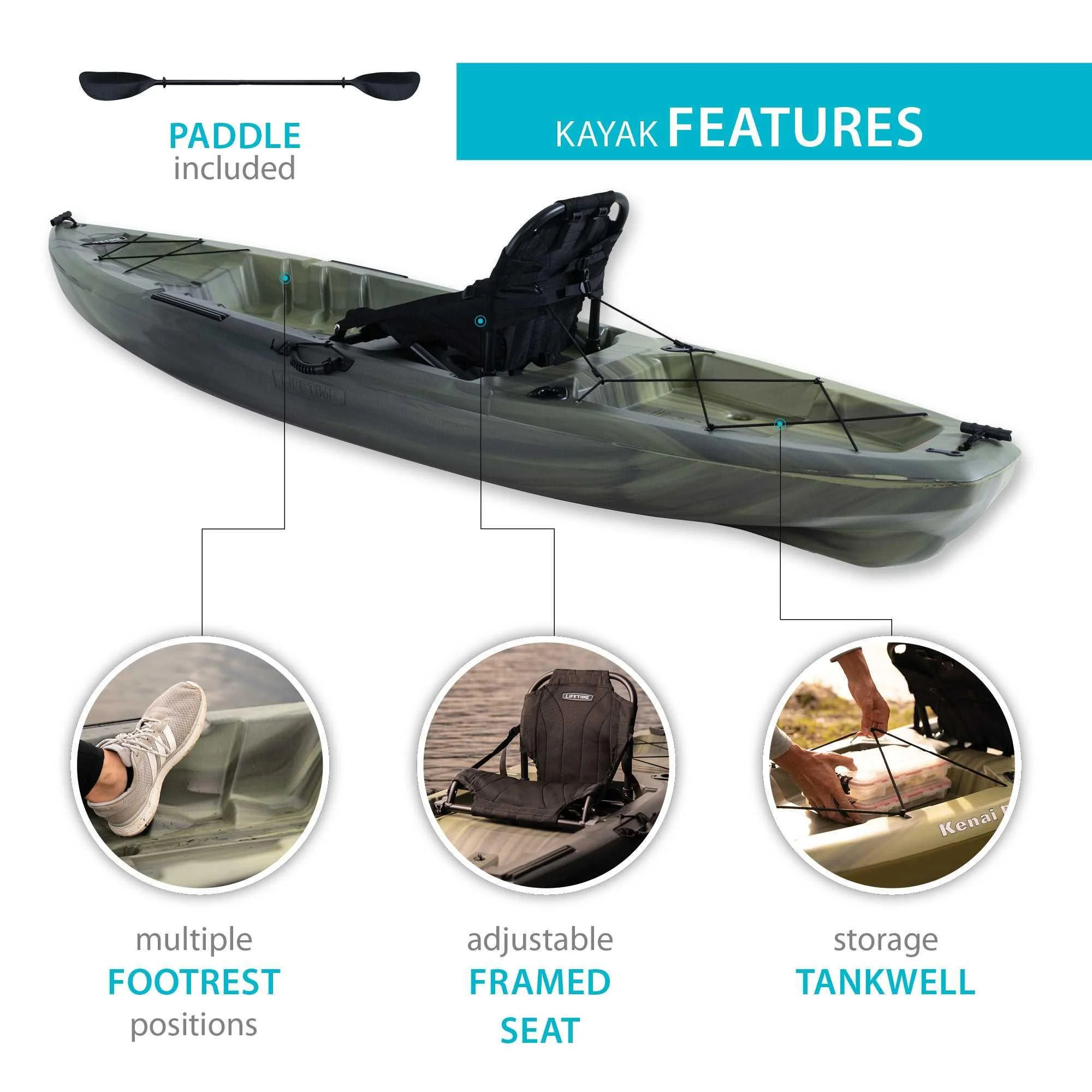Kenai Pro Angler 100 Kayak Moss Fusion 91149 - Image 4