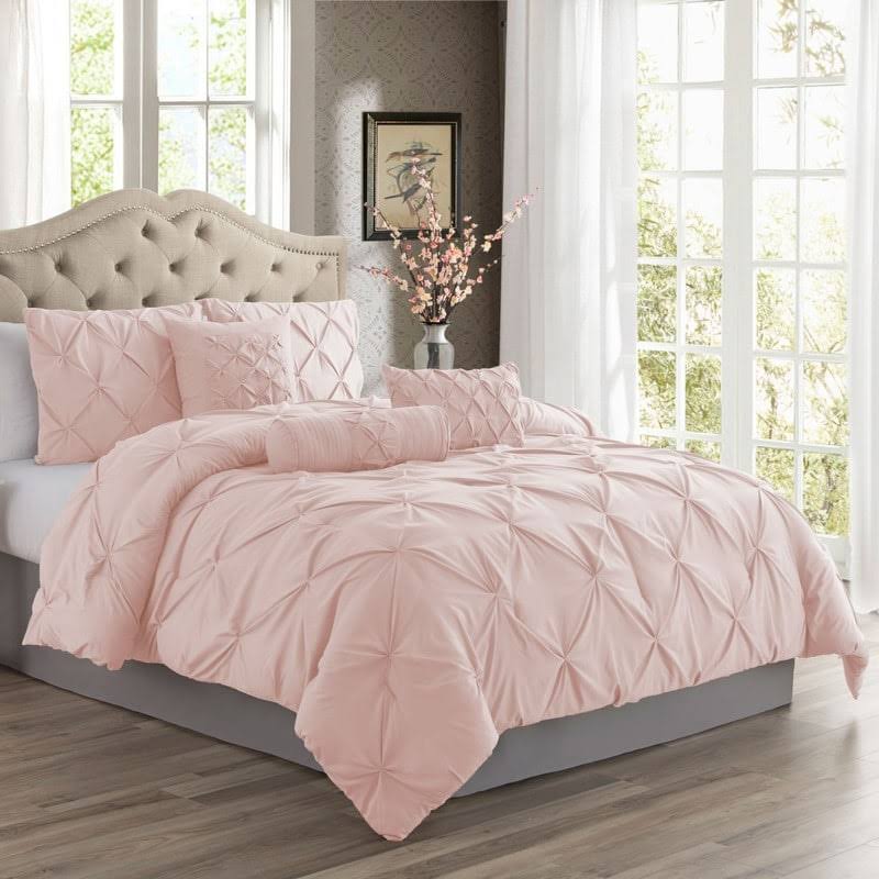 Swift Home Premium Pintuck Comforter Set - Blush - King