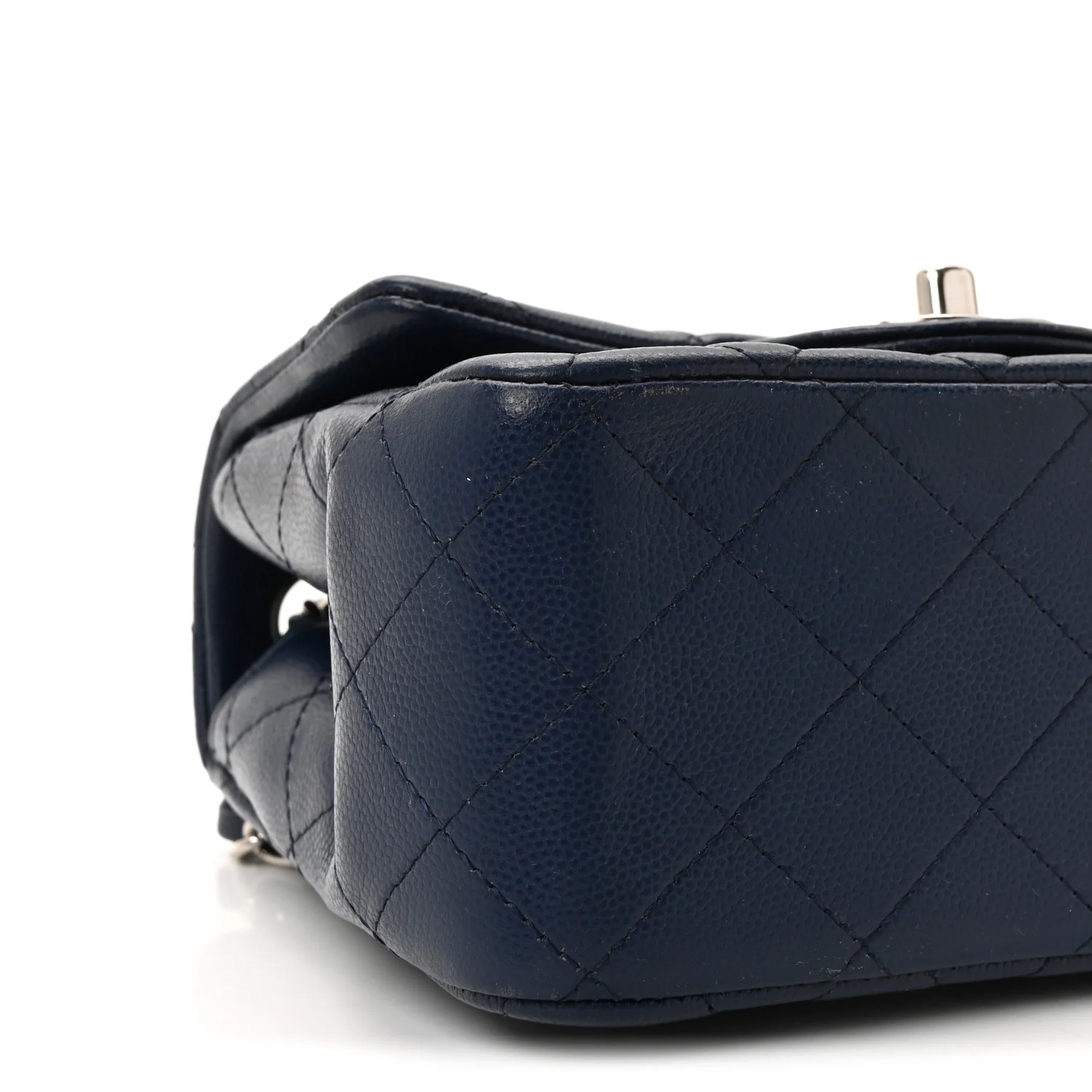 Caviar Quilted Mini Square Flap Navy