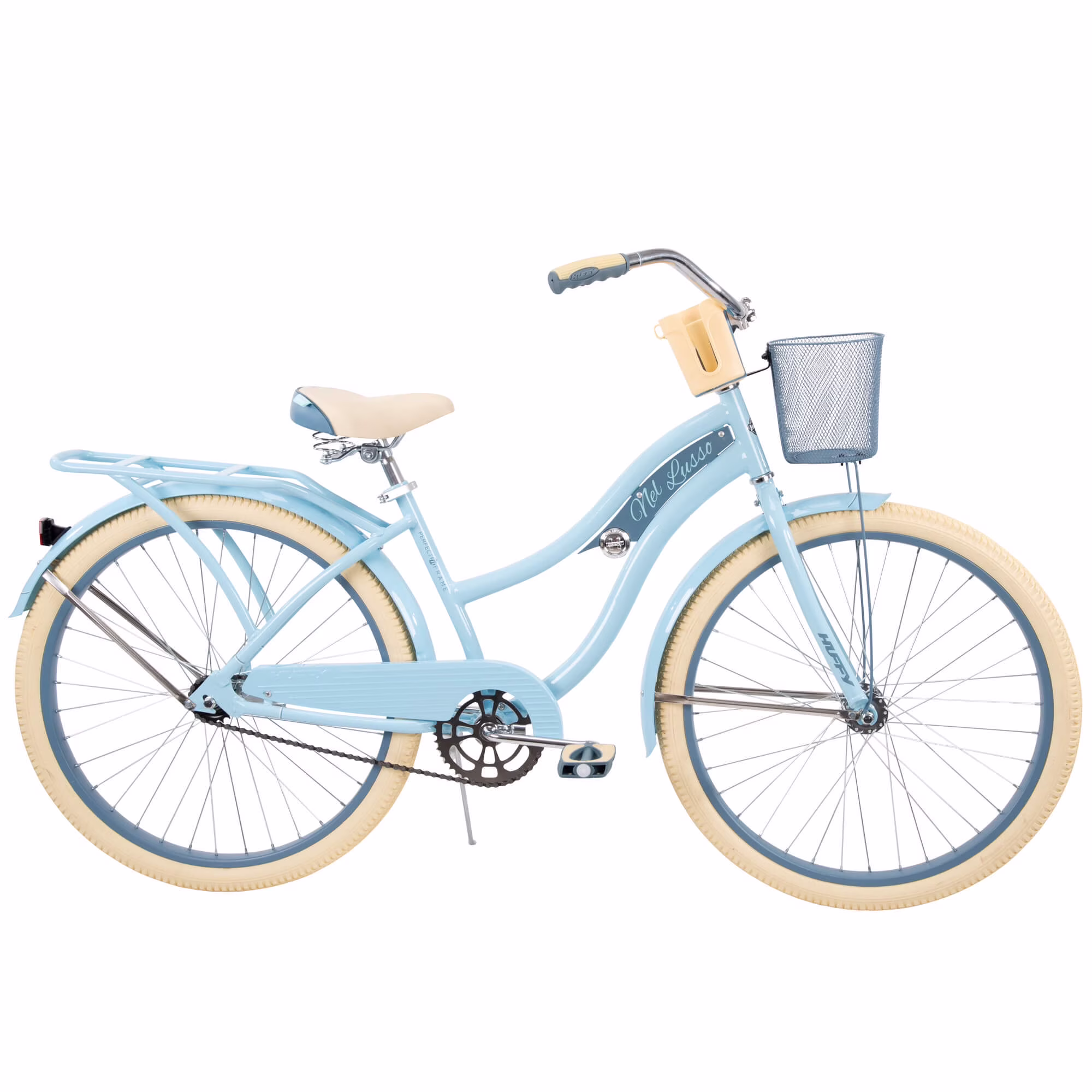 26" Nel Lusso Cruiser Bike, Fits Riders 5'0"+, Light Blue, Adult, Women's(Blue/26")