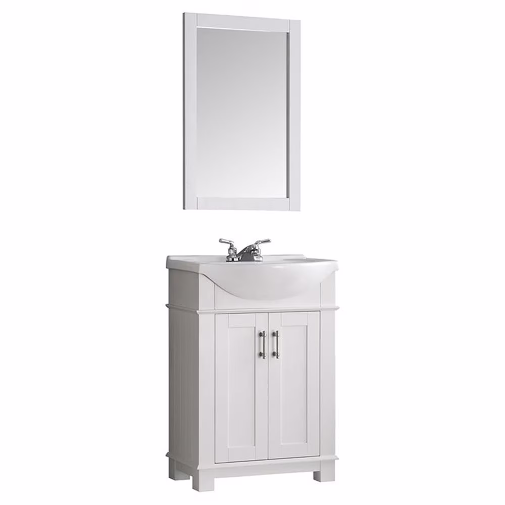 Hartford 24" White Traditional Bathroom Vanity(White)