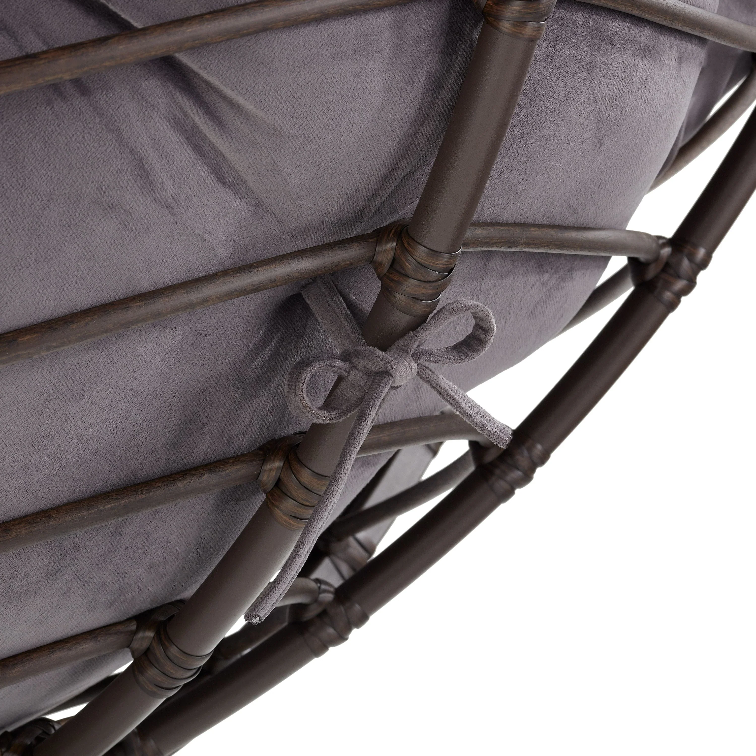 Better Homes & Gardens Papasan Bench, Charcoal Gray, Upholstery Bench