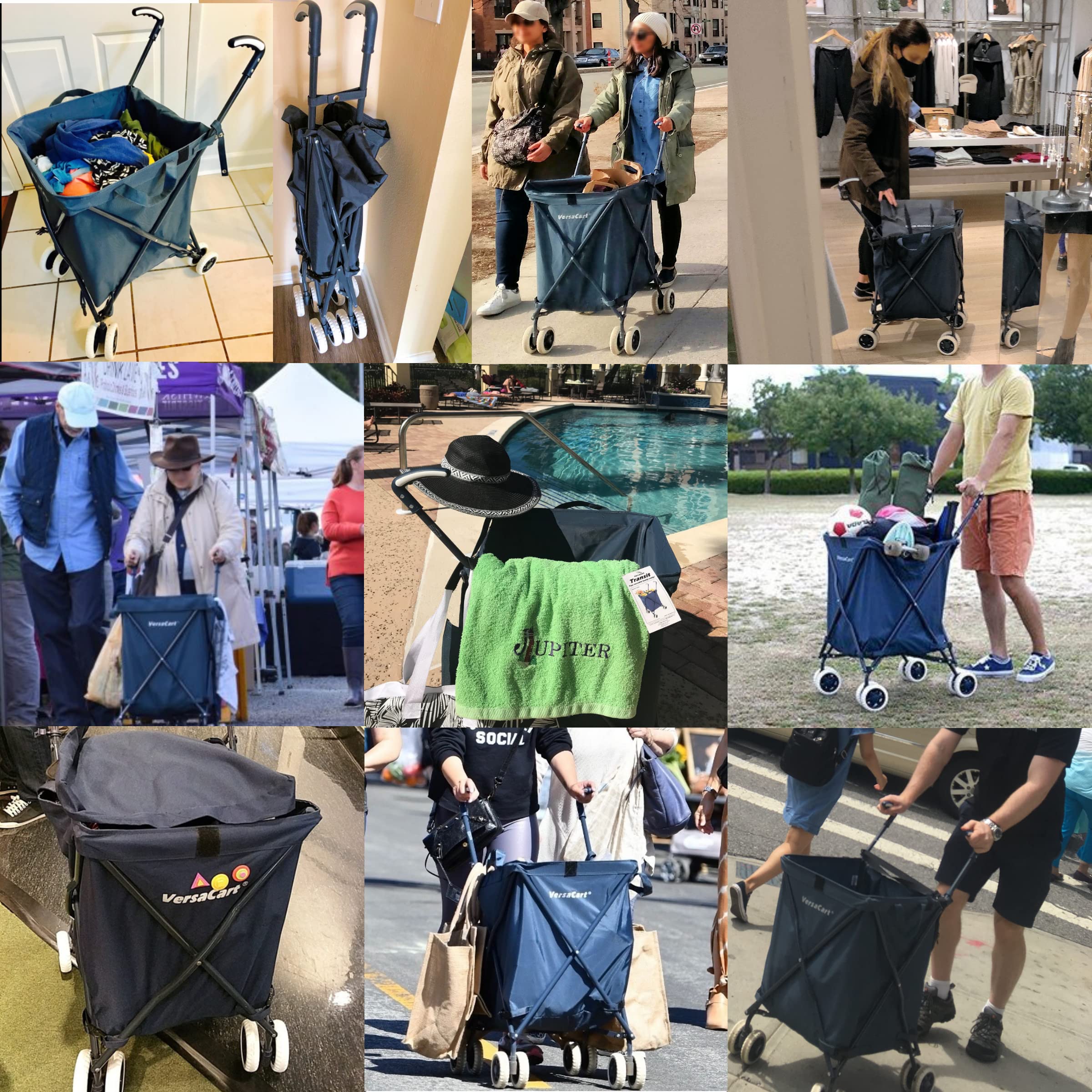 VersaCart Patented Folding Shopping and Utility Cart