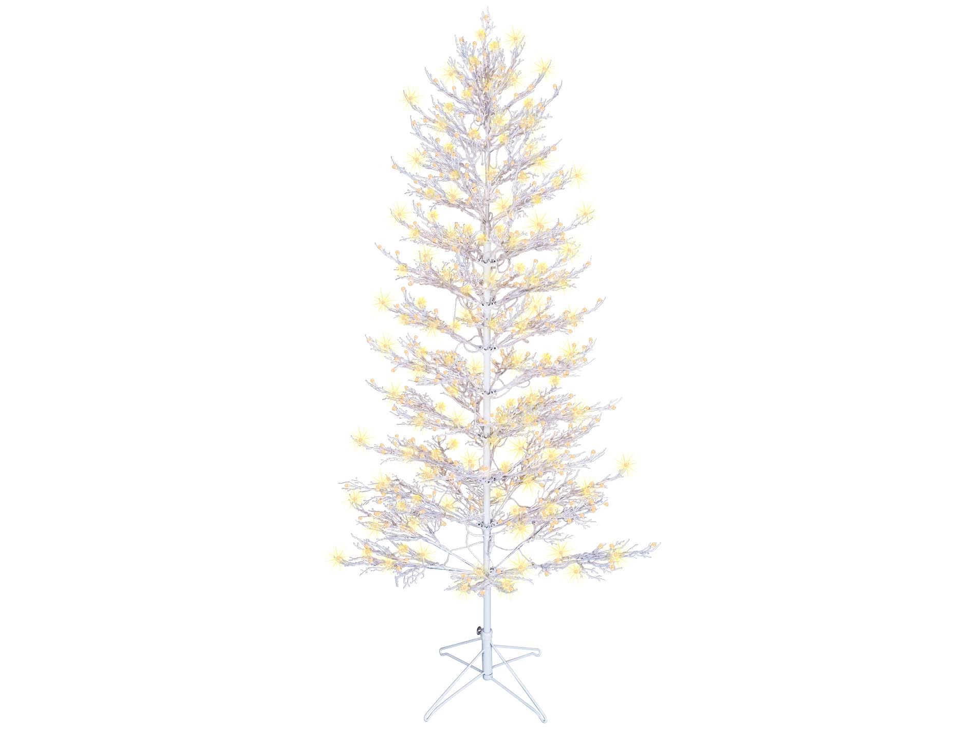 GE Color Choice 7-ft Winterberry Pre-Lit White Artificial Christmas Tree with LED Lights | 23071LO