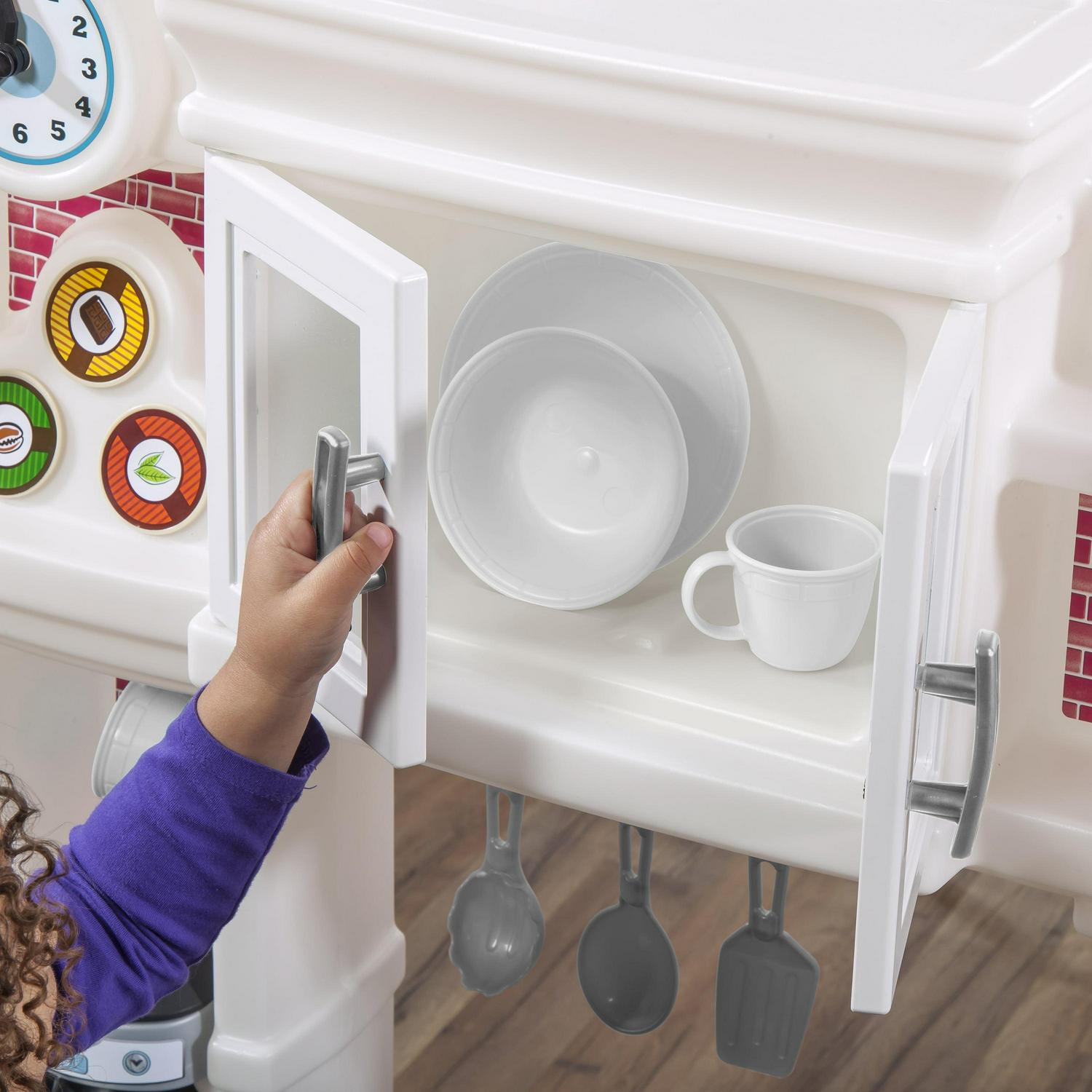 Step2 Great Gourmet Soft Pink Plastic Toddler Kitchen with 35 Piece Kitchen Playset