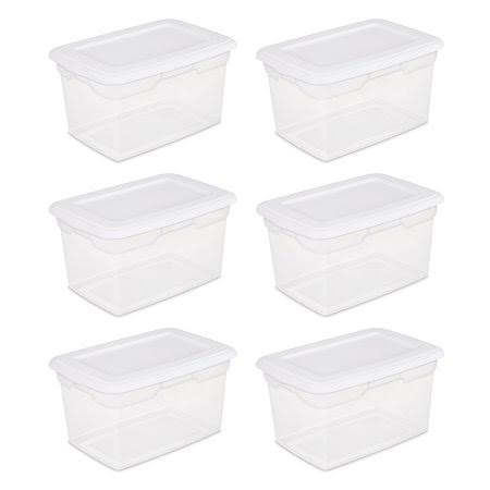 Sterilite Plastic Tote Storage, White - 6 count, 20 qt boxes